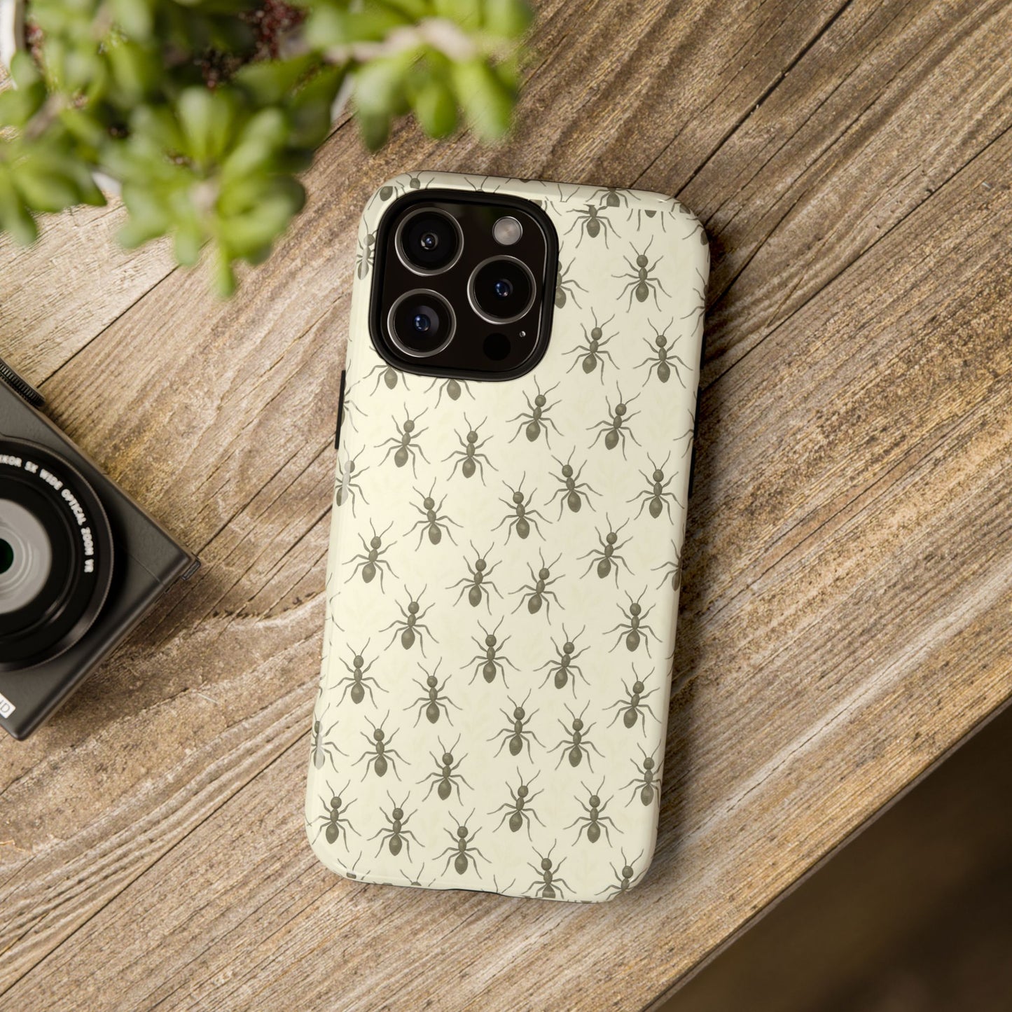 Marching Ant Pattern Tough Phone Case - Realistic Insect Art, Minimalist Nature Aesthetic, Compatible with iPhone, Galaxy, and Google Phones