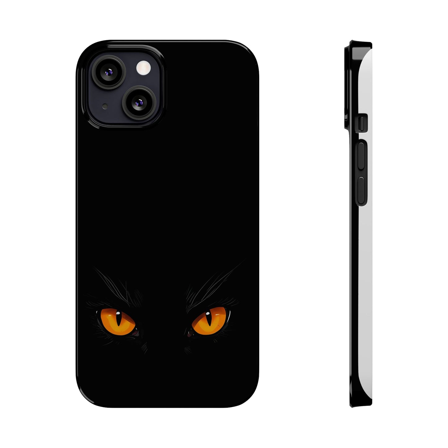 Black Cat Slim Phone Case - Gothic Halloween Aesthetic, Subtle Spookycore Aesthetic, Compatible with iPhone, Galaxy, and Google Phones