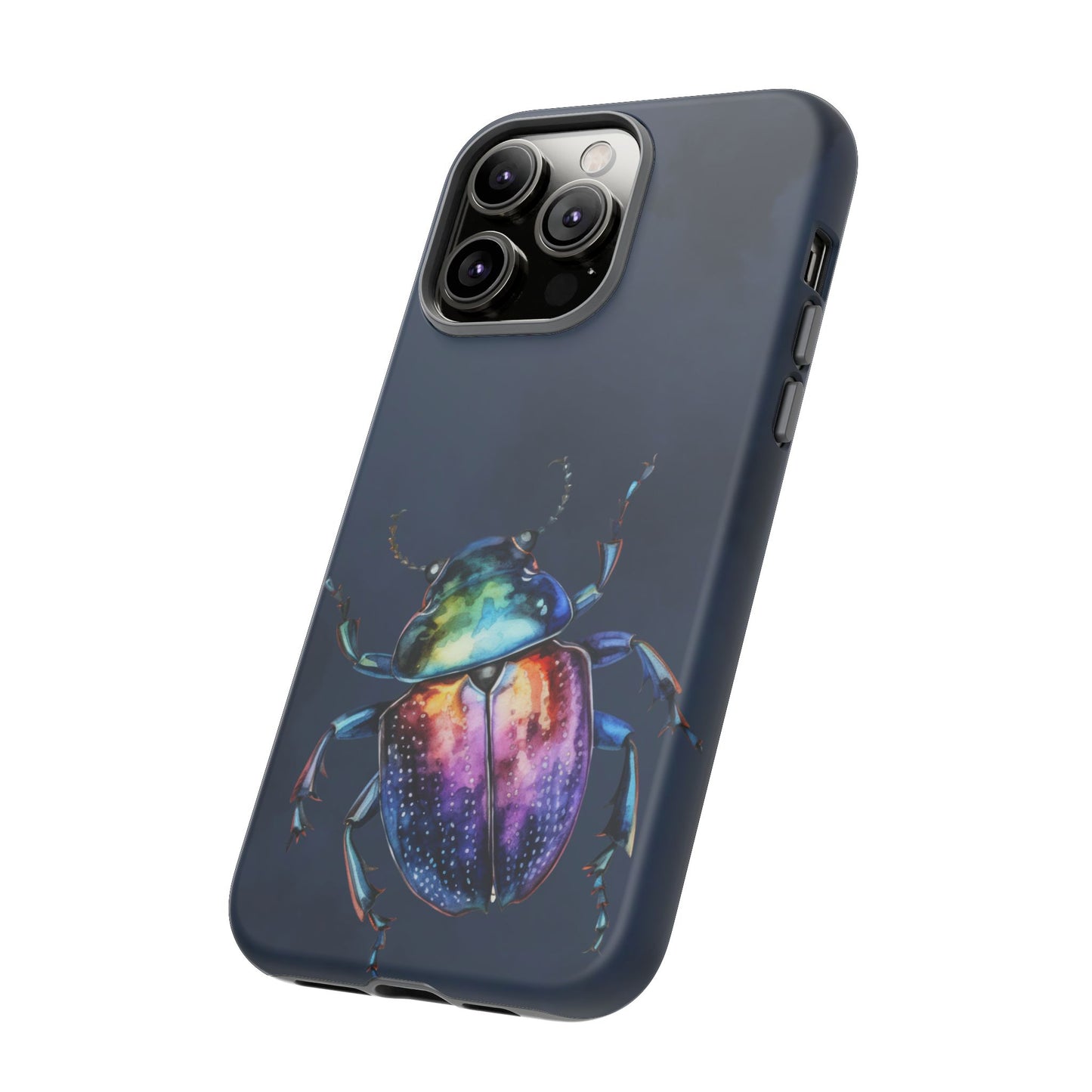 Iridescent Beetle Tough Phone Case - Insect Art Design, Nature-Inspired Pattern, Compatible with iPhone, Galaxy, and Google Phones