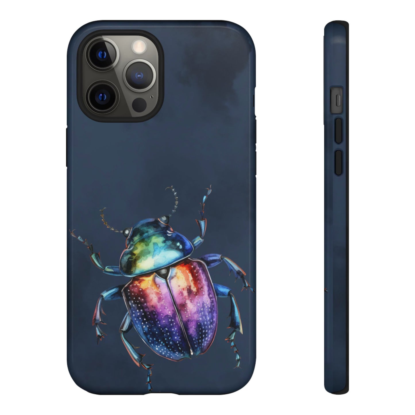 Iridescent Beetle Tough Phone Case - Insect Art Design, Nature-Inspired Pattern, Compatible with iPhone, Galaxy, and Google Phones