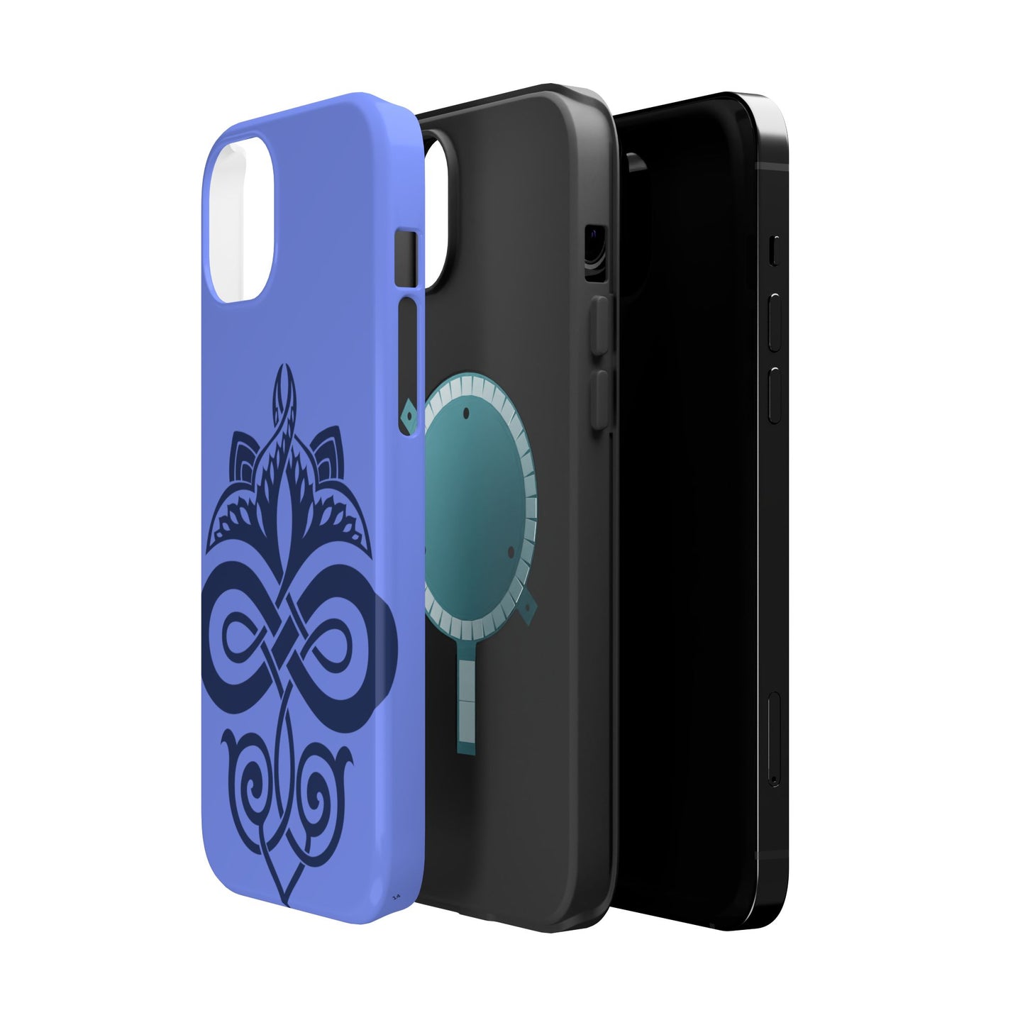 Celtic Knot Slim Phone Case, Blue Pattern Phone Cover, Irish Heritage Art Design, Compatible with iPhone 17, 16, 15, 14, 13