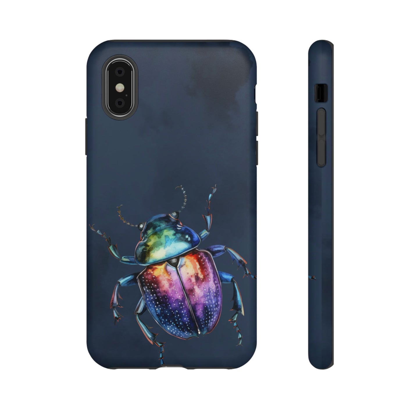 Iridescent Beetle Tough Phone Case - Insect Art Design, Nature-Inspired Pattern, Compatible with iPhone, Galaxy, and Google Phones