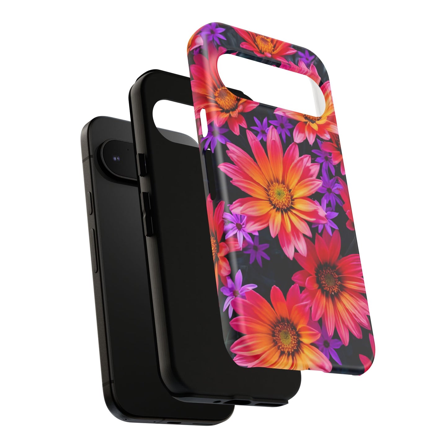 Bold Garden Flower Tough Phone Case - Colorful Floral Print, Bright Botanical Aesthetic, Compatible with iPhone, Galaxy, and Google Phones