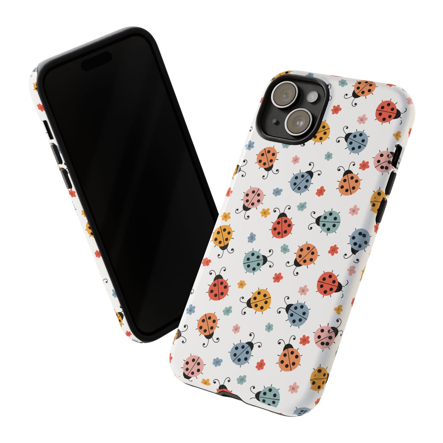 Ladybug Tough Phone Case - Cute Insect Aesthetic, Nature-Inspired Pattern Art, Compatible with iPhone, Galaxy, and Google Phones