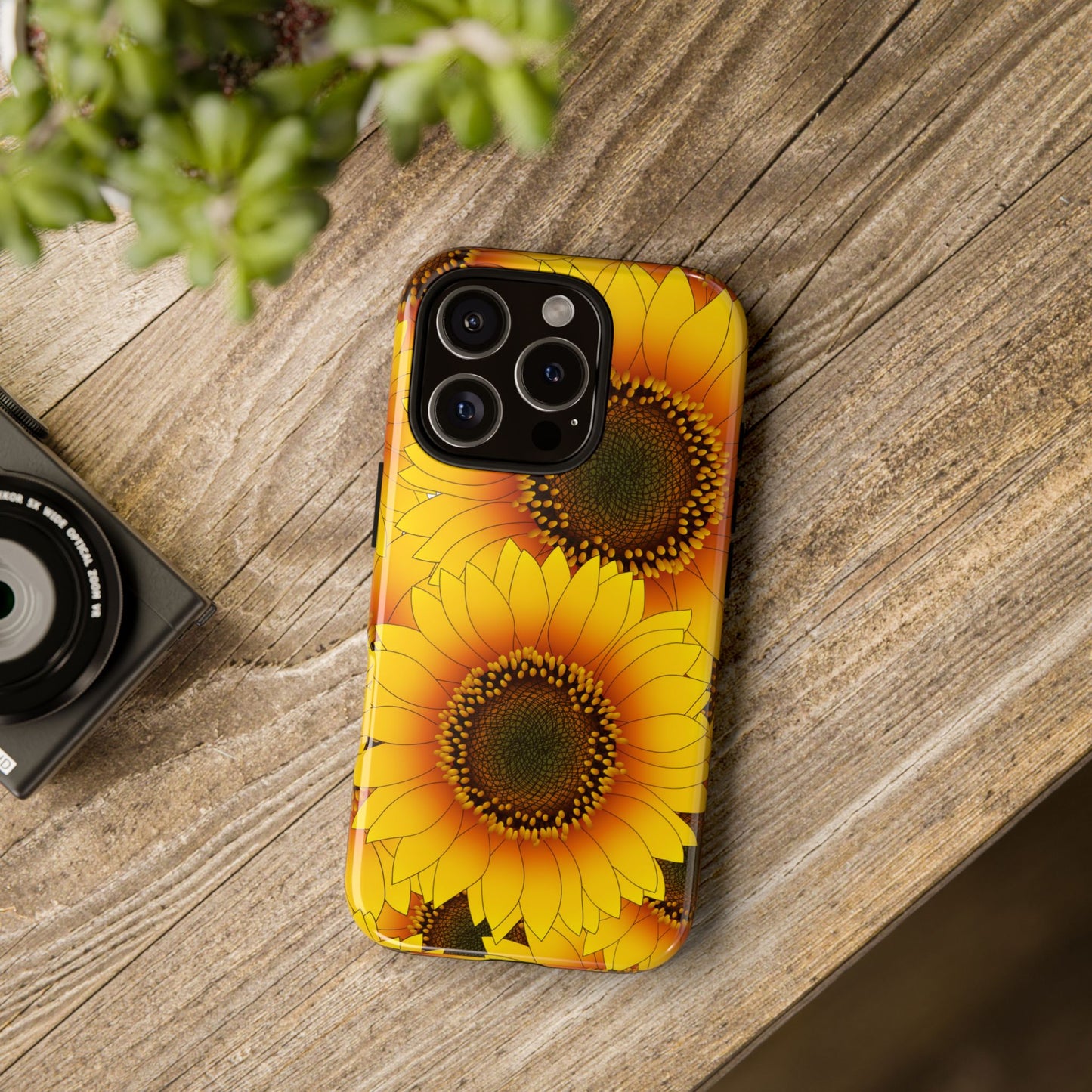 Sunflower Aesthetic Tough Phone Case - Bright Floral Art, Bold Yellow Sunflower Design, Compatible with iPhone, Galaxy, and Google Phones