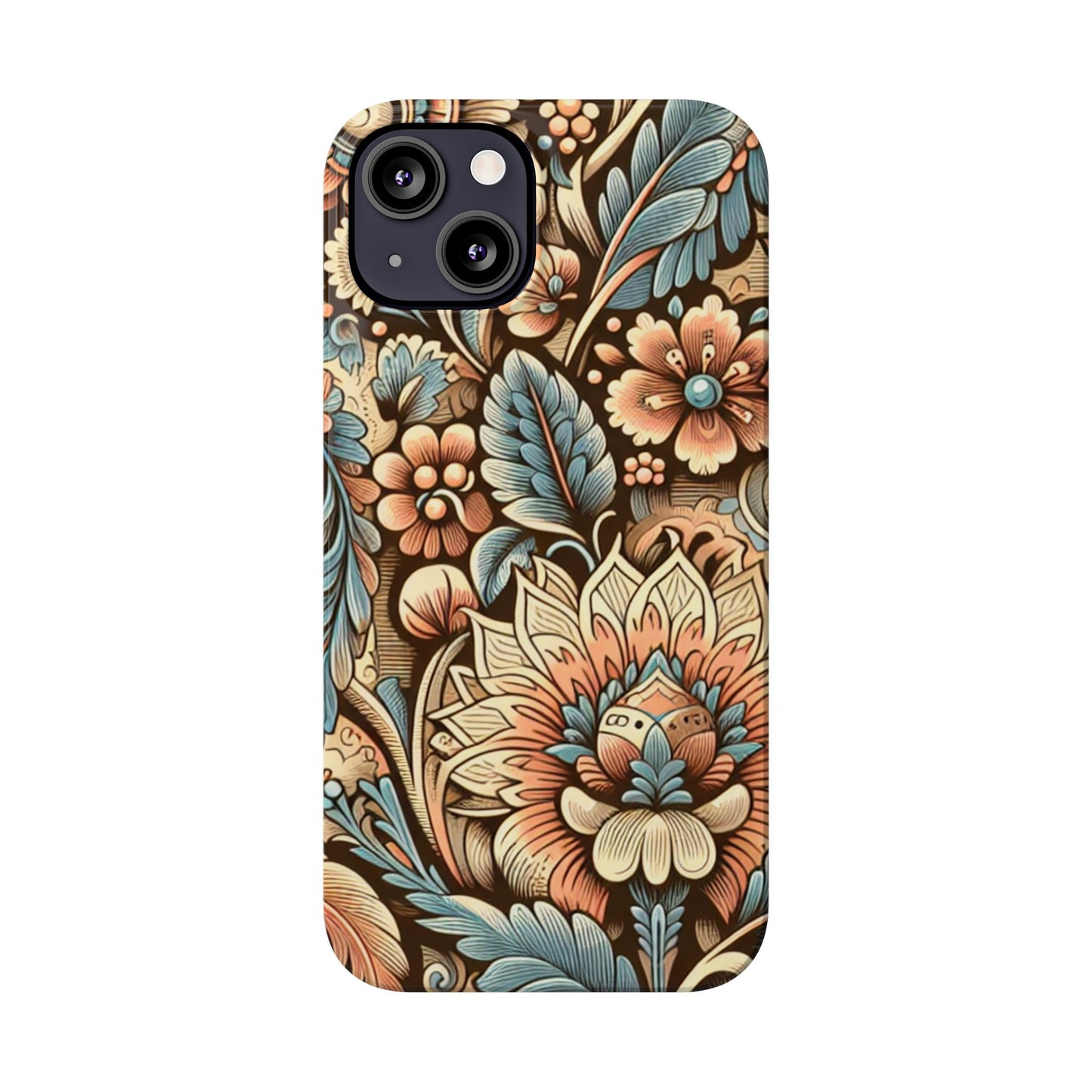 Floral Slim Phone Case, Boho Chic Phone Cover, Stylish Gift for Her, Spring and Summer Accessory, Trendy Phone Protector