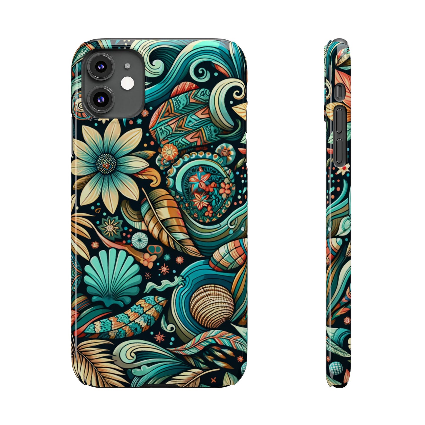 Floral Wave Phone Case - Vibrant Slim Protector, Bohemian Style, Perfect for Gifts, Nature Lovers, Summer Vibes, Eco-Friendly Design