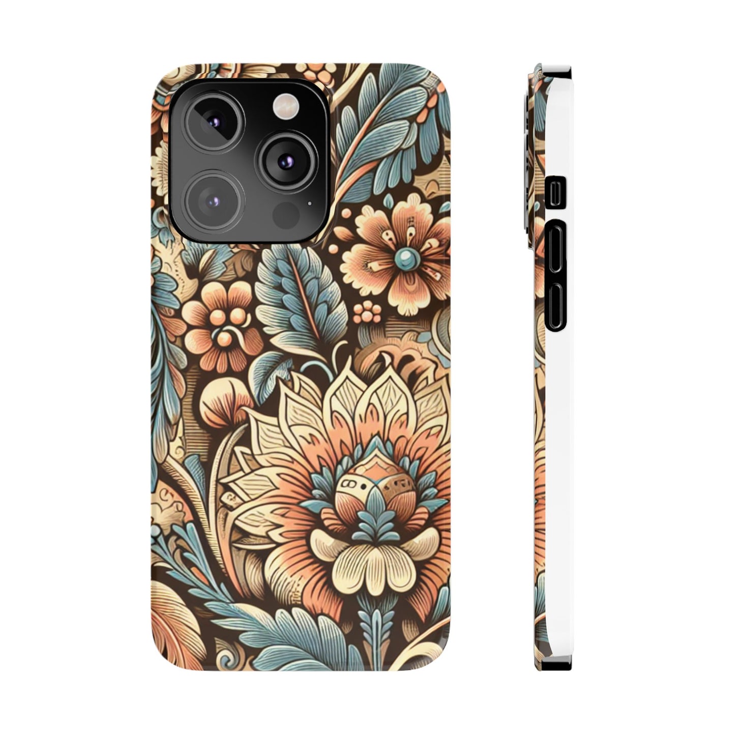 Floral Slim Phone Case, Boho Chic Phone Cover, Stylish Gift for Her, Spring and Summer Accessory, Trendy Phone Protector