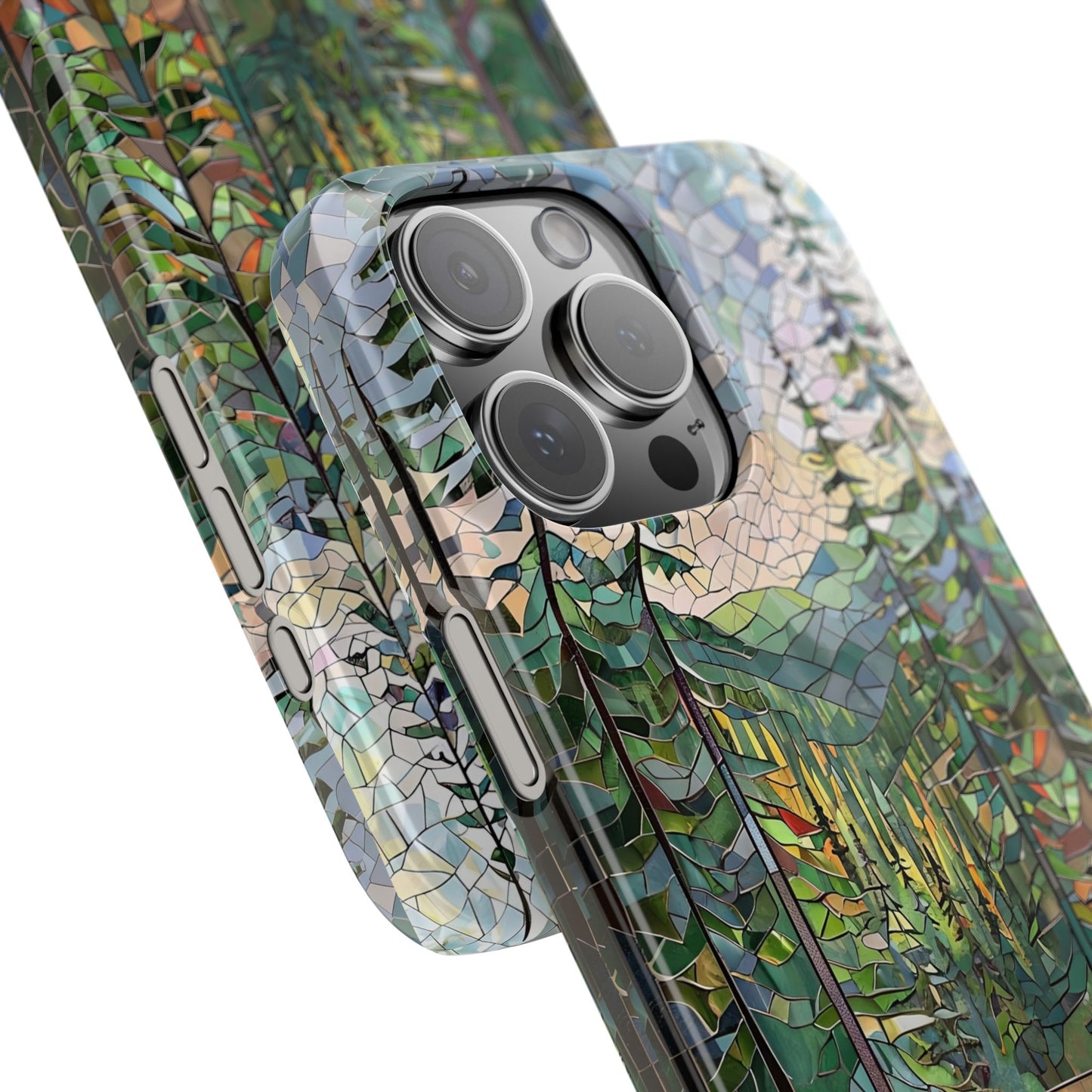 Olympic National Park Slim Phone Case, Mosaic Scenic Landscape Cover, Compatible with iPhone, Galaxy and Pixel