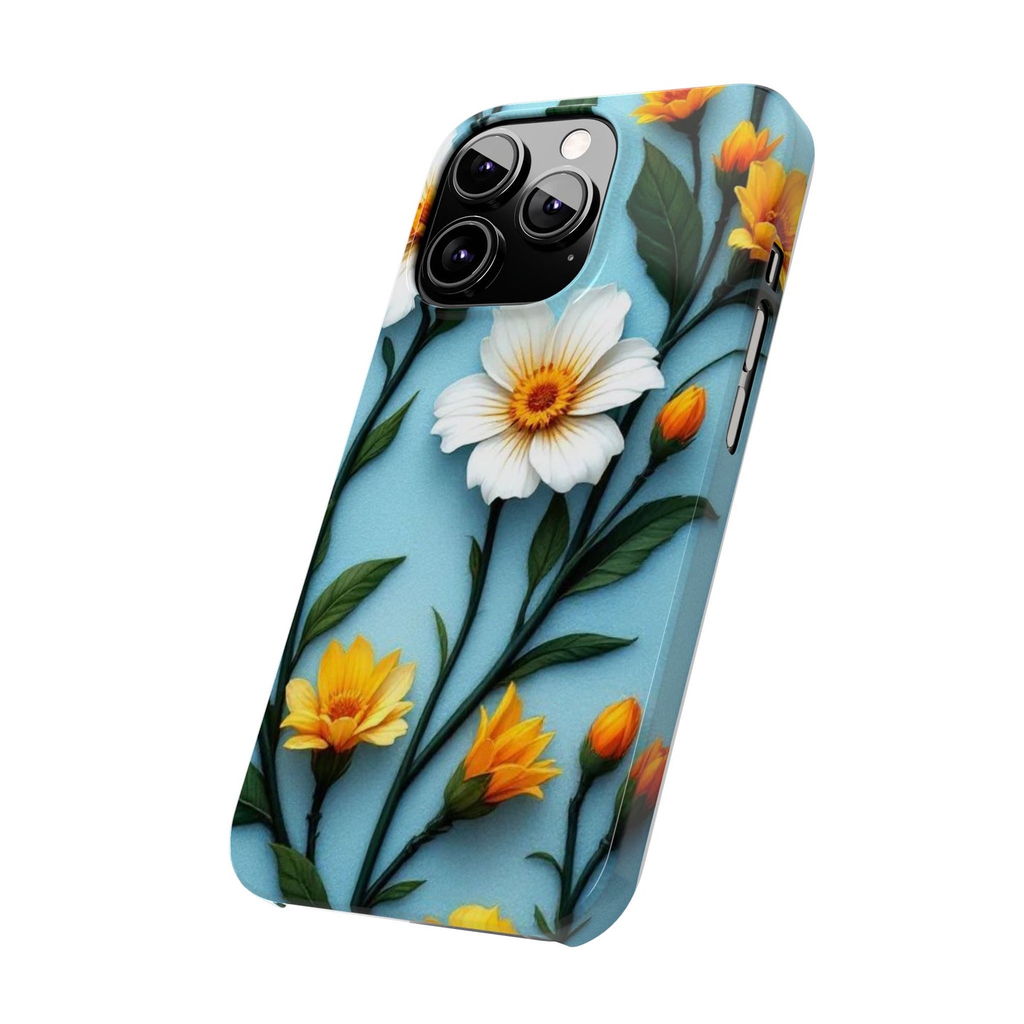 Floral Slim Phone Case, Smartphone Accessories, Gift for Her, Nature Lover Gift, Spring Decor, Cute Phone Cover