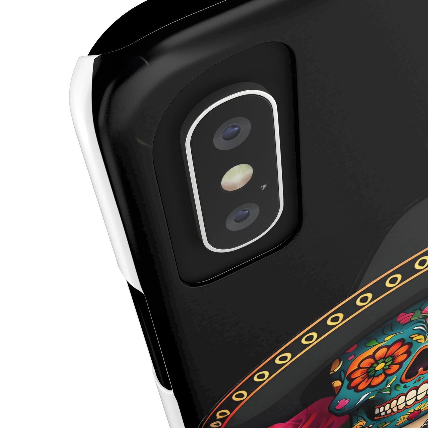 Mariachi Skull Slim Phone Case, Colorful Folk Aesthetic, Halloween Floral Skull Design, Gift for Mexican Culture Lovers