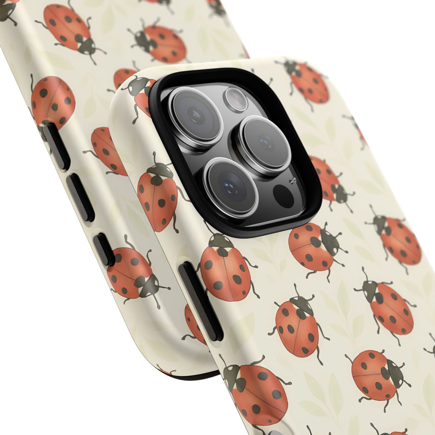 Ladybug Tough Phone Case - Cute Insect Aesthetic, Nature-Inspired Pattern Art, Compatible with iPhone, Galaxy, and Google Phones