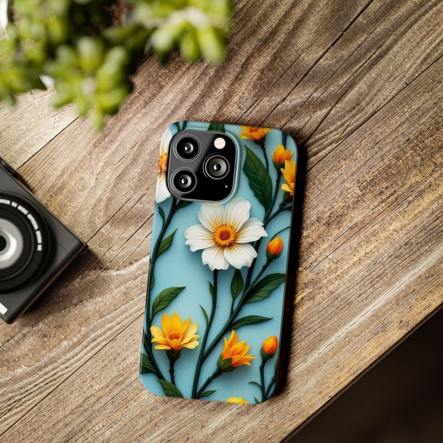 Floral Slim Phone Case, Smartphone Accessories, Gift for Her, Nature Lover Gift, Spring Decor, Cute Phone Cover