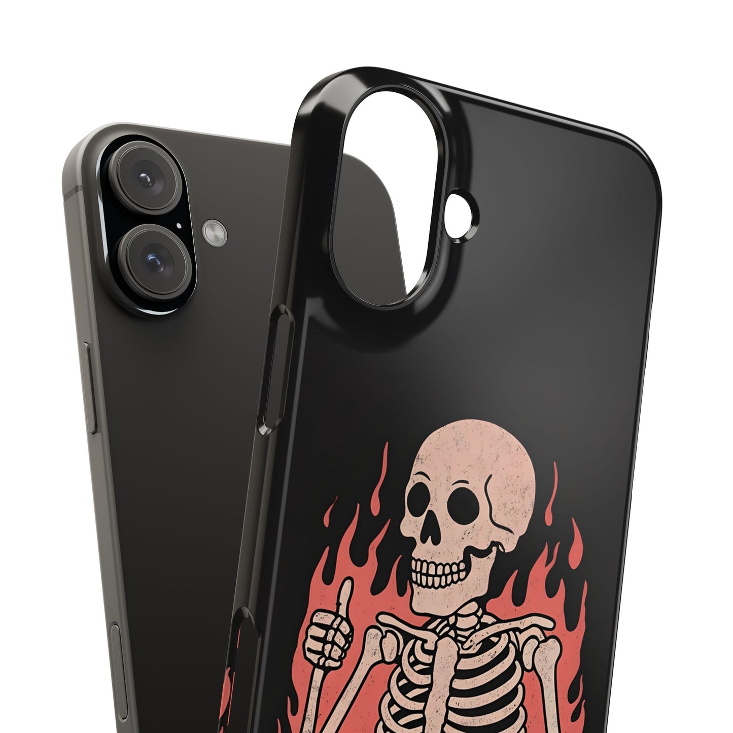 Skeleton It's Fine Phone Case, Slim Phone Cover, Halloween Gift, Gothic Style, Quirky Phone Accessories, Unique Slim Cases