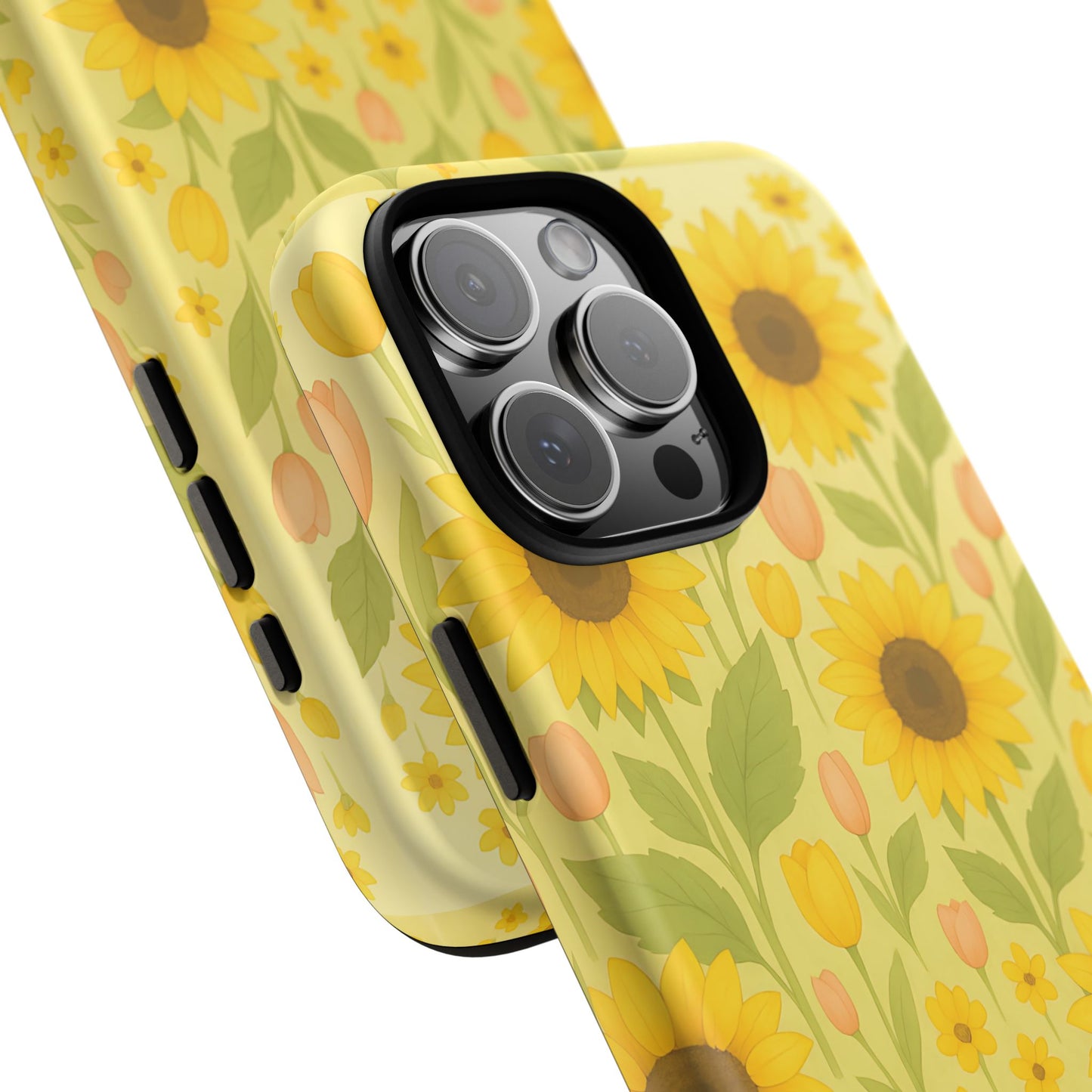 Sunflower Floral Phone Case, Watercolor Botanical Print, Aesthetic Tough Phone Case, Compatible with iPhone, Galaxy, Google