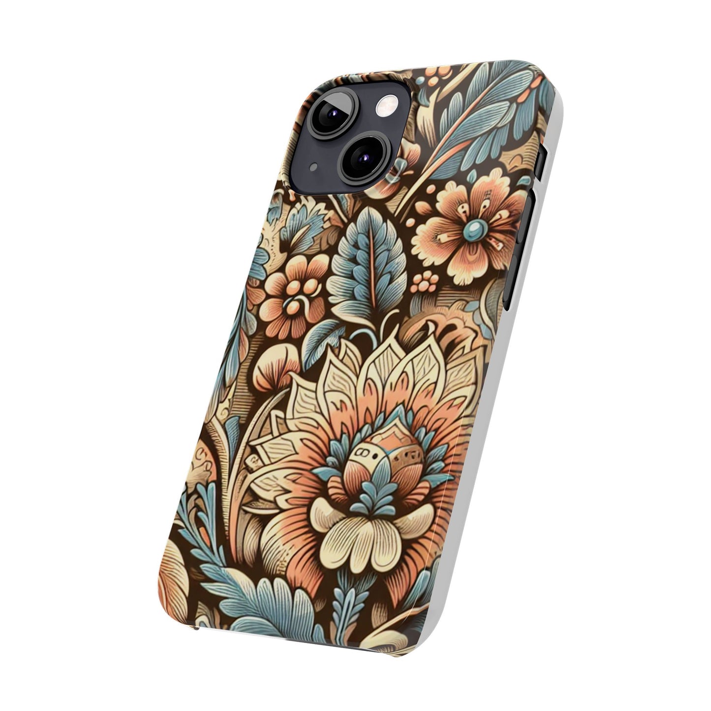 Floral Slim Phone Case, Boho Chic Phone Cover, Stylish Gift for Her, Spring and Summer Accessory, Trendy Phone Protector