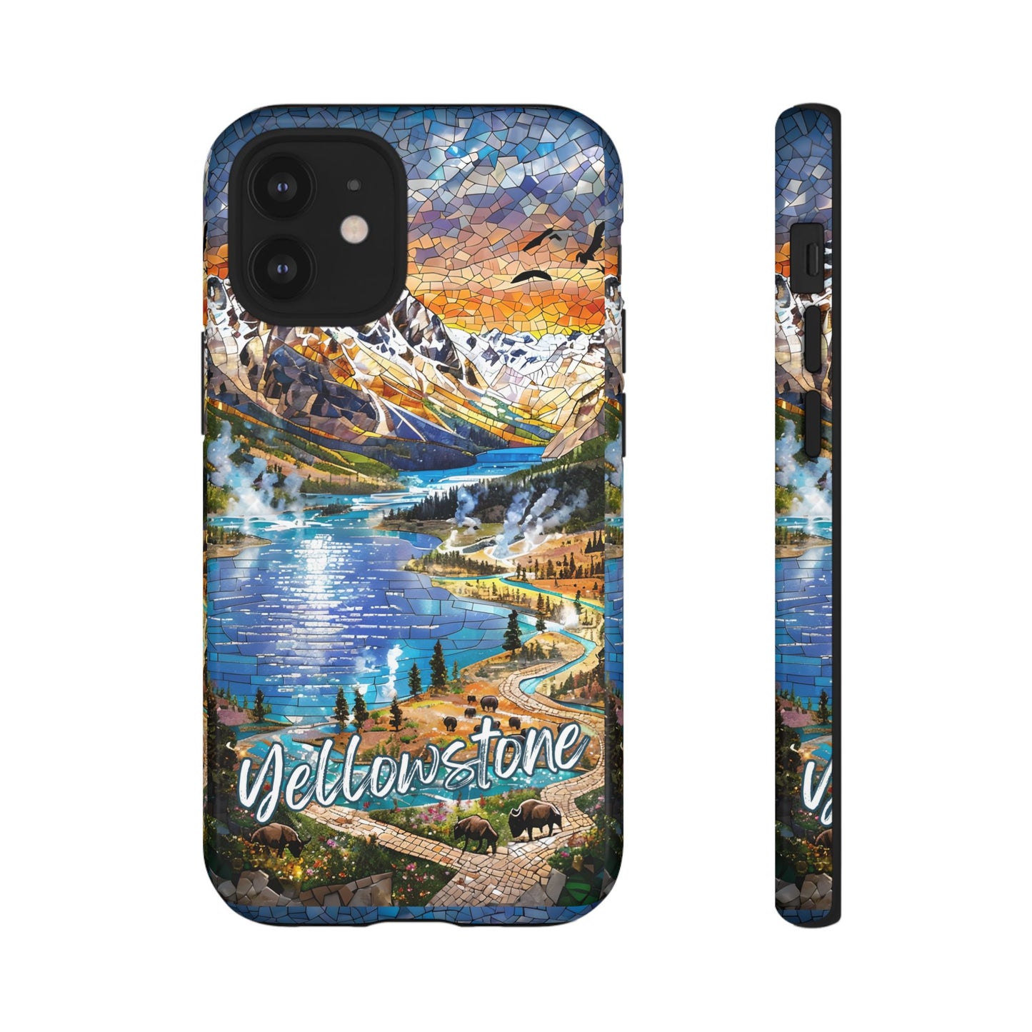 Yellowstone  National Park Phone Case, Mosaic Phone Case, Yellowstone National Park Gift, Scenic Mountains Phone Cover, Landscape Aesthetic
