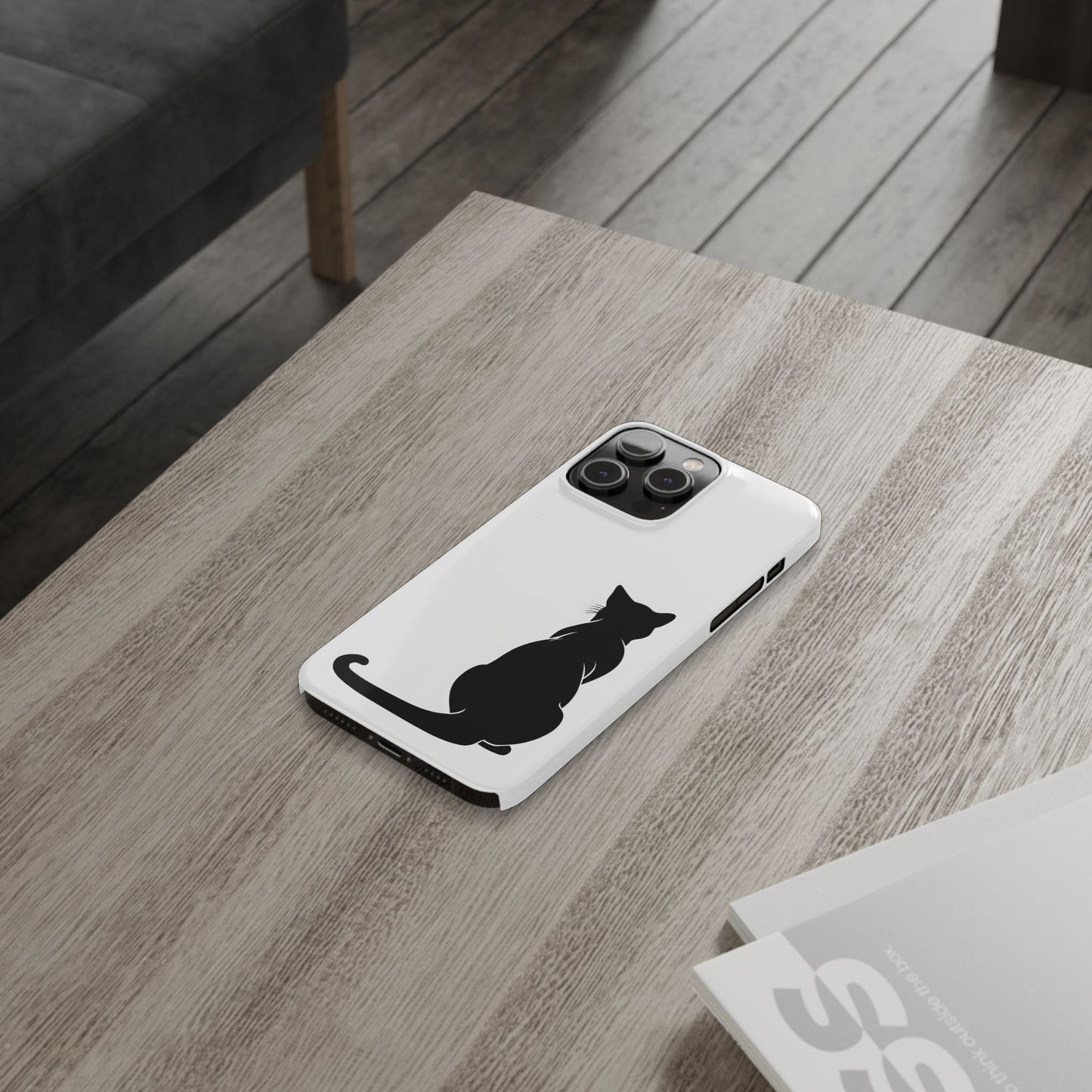 Black Cat Halloween Slim Phone Case Coquette, Creepy Cute Gift for Her, Goth Coquette Spooky Case, Compatible with iPhone, Galaxy, Google