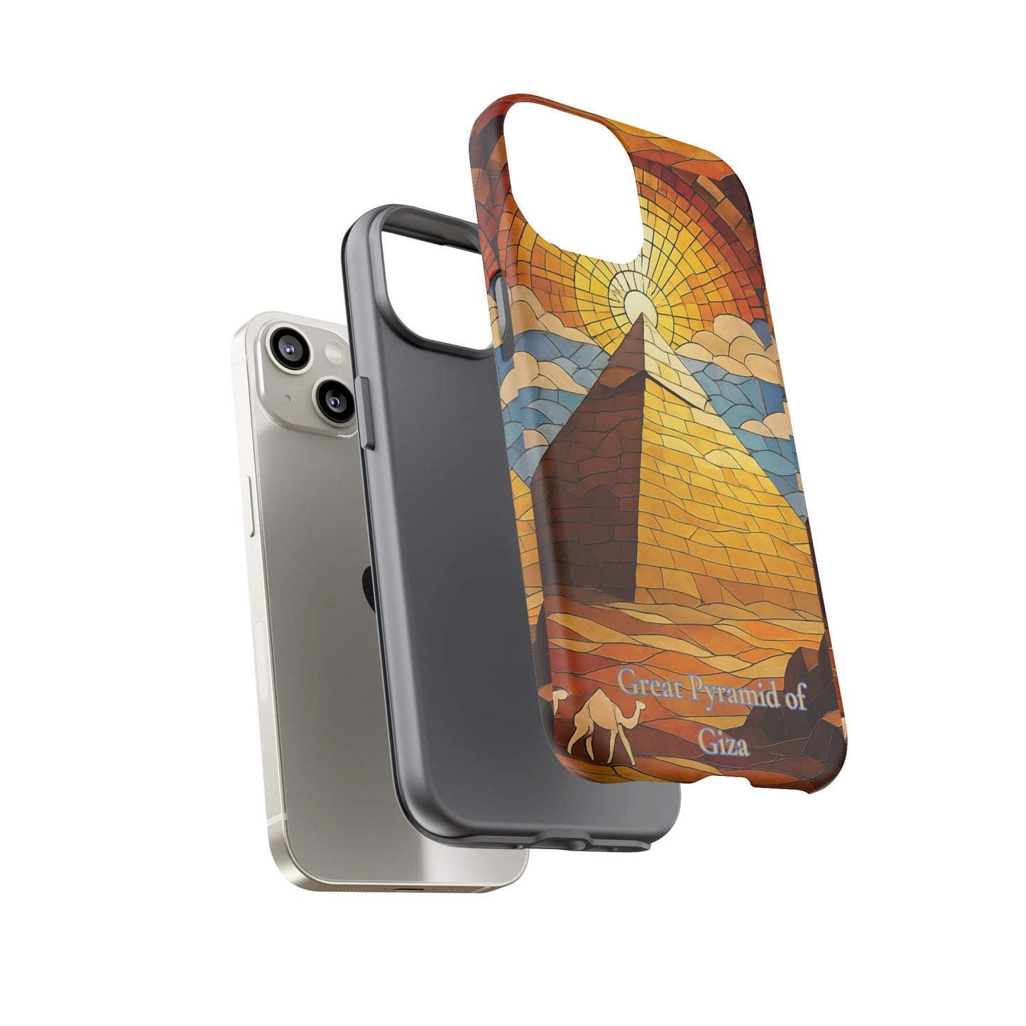 Great Pyramid of Giza Tough Phone Case - Ancient Egypt Aesthetic, World Wonder Art Design, Compatible with iPhone, Galaxy, and Google Phones