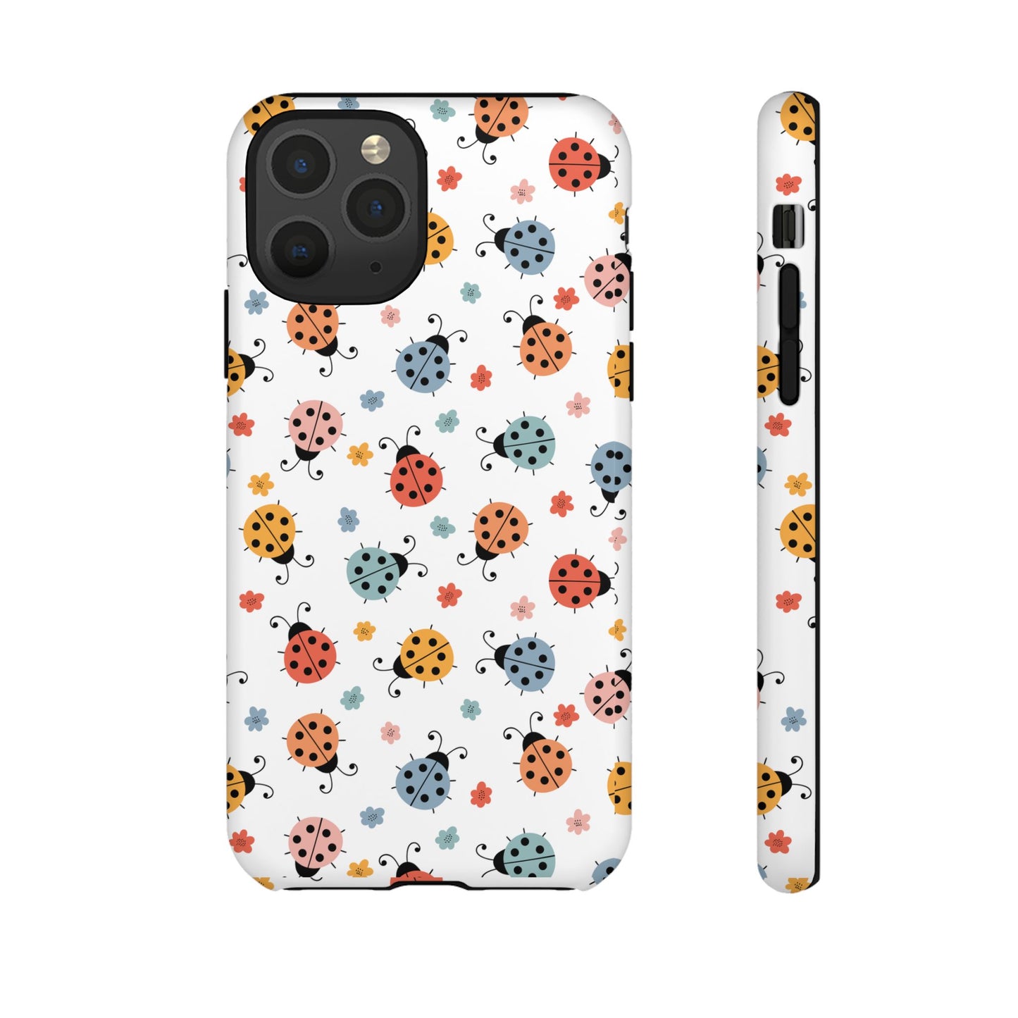 Ladybug Tough Phone Case - Cute Insect Aesthetic, Nature-Inspired Pattern Art, Compatible with iPhone, Galaxy, and Google Phones