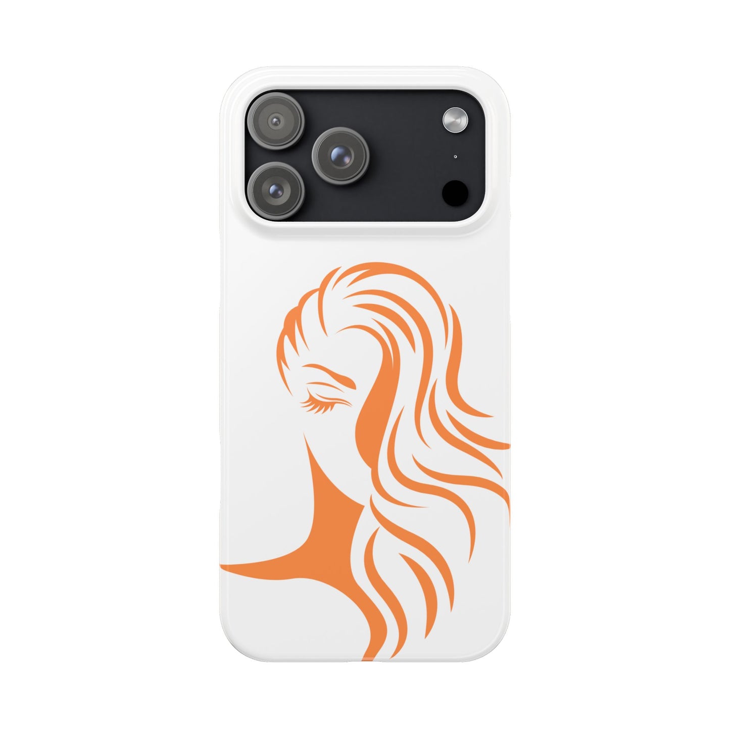 Ginger Irish Woman Slim Phone Case, St Patricks Day Redhead Art, Feminine Celtic Line Art, Irish Pride Gift Compatible with iPhone