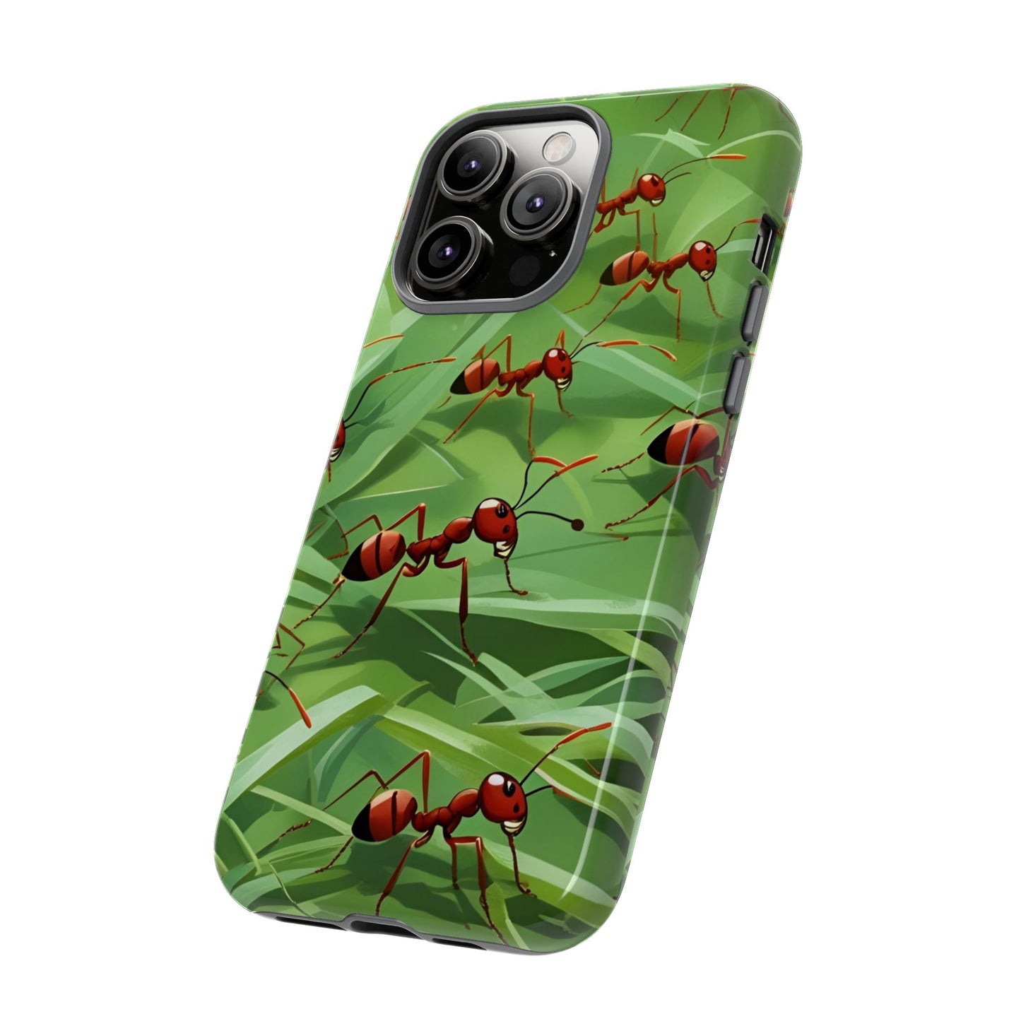 Marching Ant Pattern Tough Phone Case - Realistic Insect Art, Minimalist Nature Aesthetic, Compatible with iPhone, Galaxy, and Google Phones
