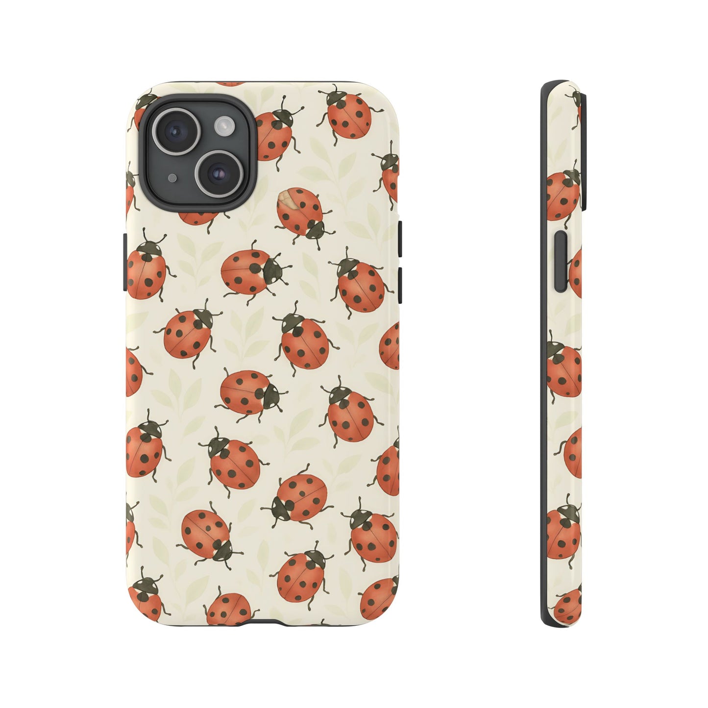 Ladybug Tough Phone Case - Cute Insect Aesthetic, Nature-Inspired Pattern Art, Compatible with iPhone, Galaxy, and Google Phones