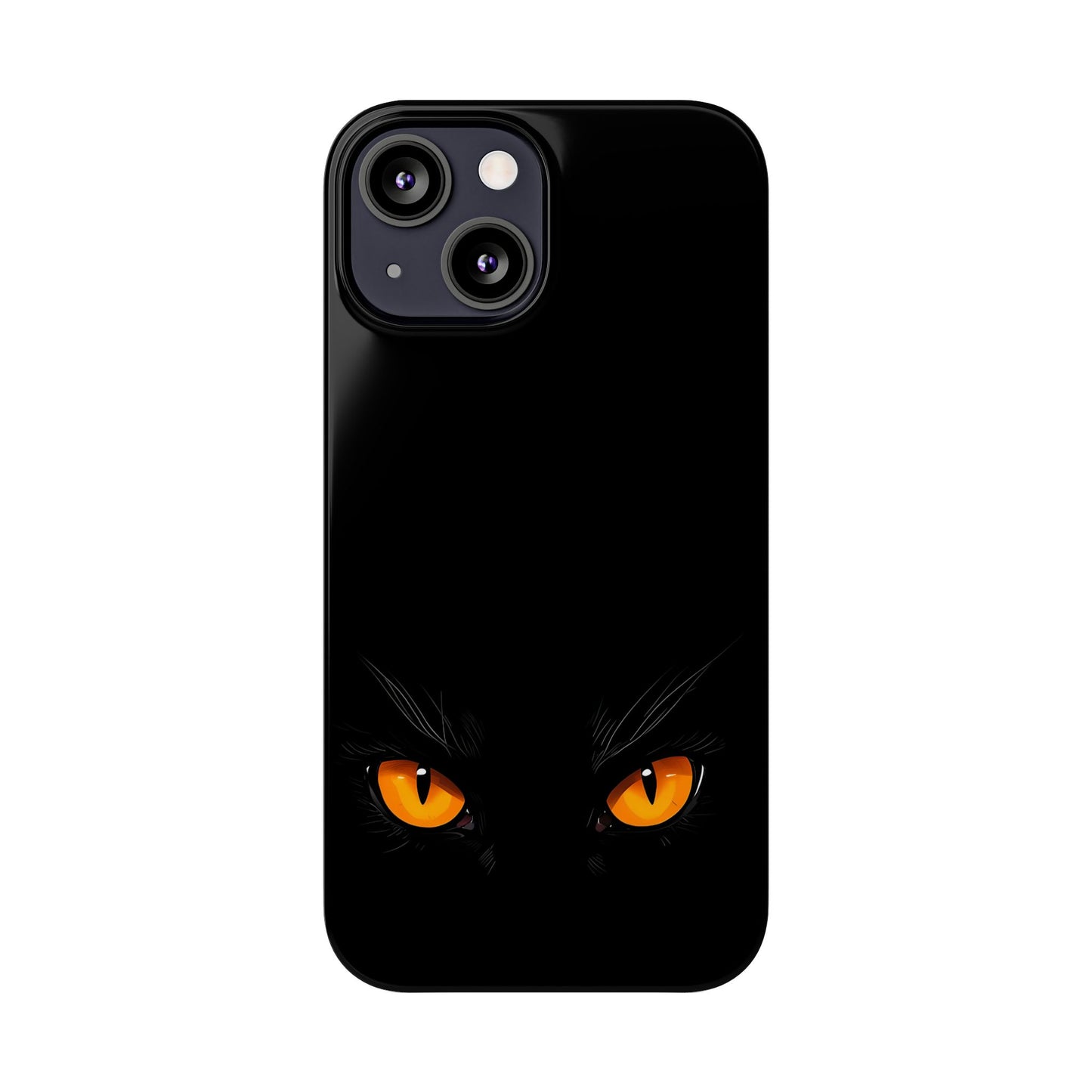 Black Cat Slim Phone Case - Gothic Halloween Aesthetic, Subtle Spookycore Aesthetic, Compatible with iPhone, Galaxy, and Google Phones