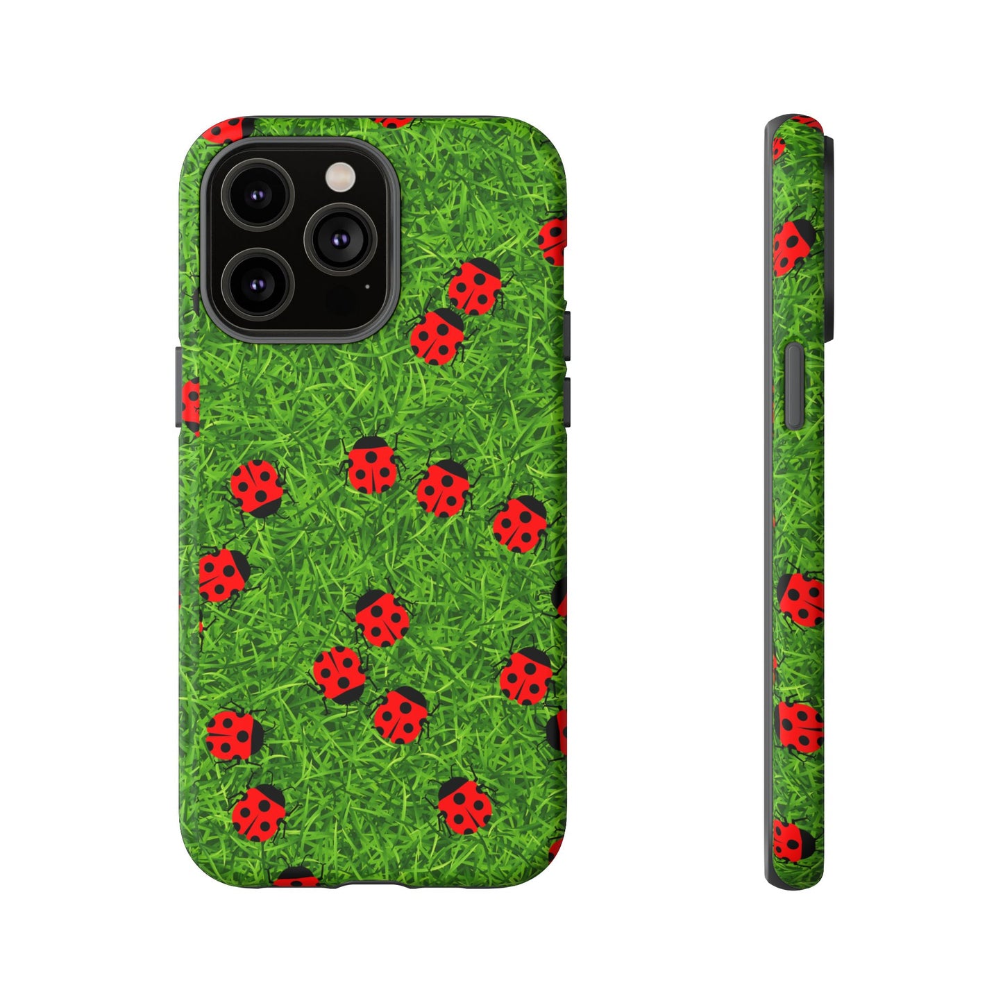 Ladybug Tough Phone Case - Cute Insect Aesthetic, Nature Pattern Art Design, Compatible with iPhone, Galaxy, and Google Phones