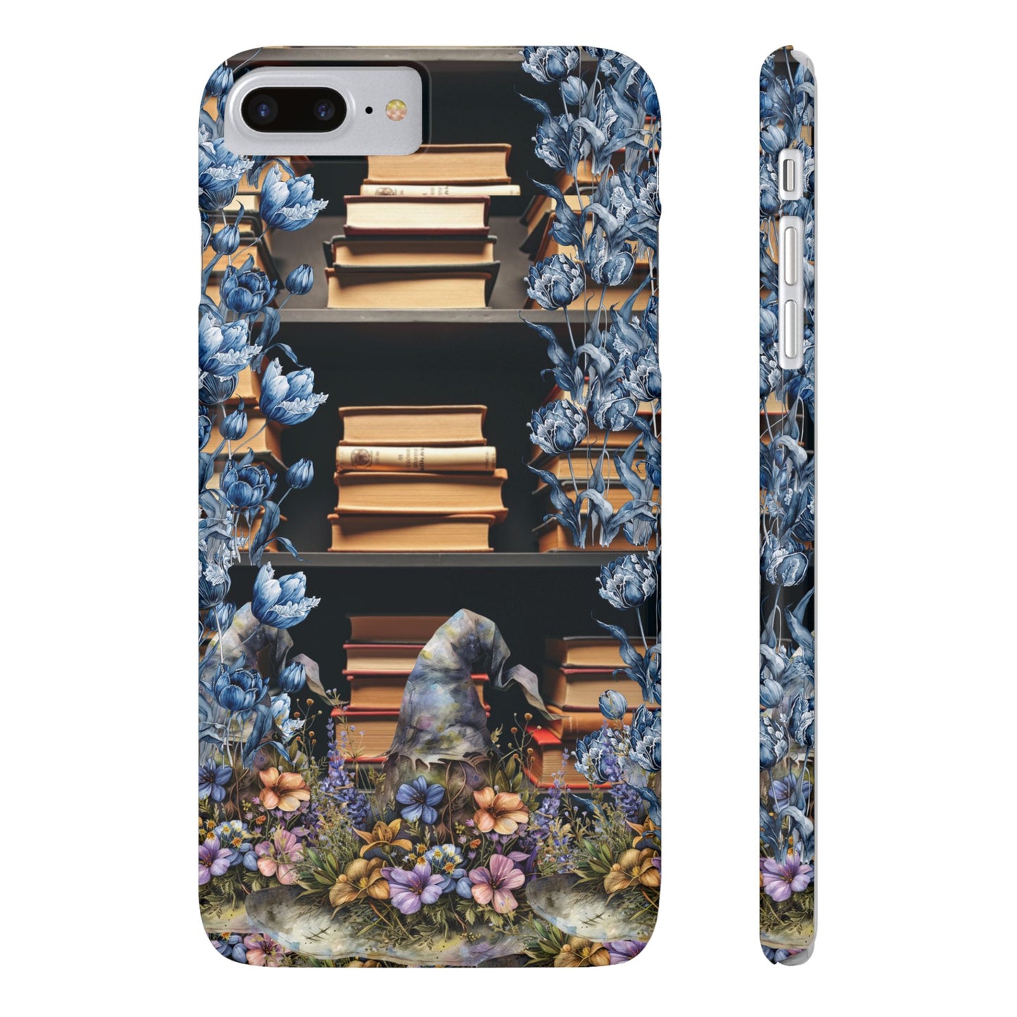 Artistic Bookworm Phone Case for Literary Lovers, Slim Case, Literary Gift, Book Lover Accessory, Floral Design, Unique Phone Accessories