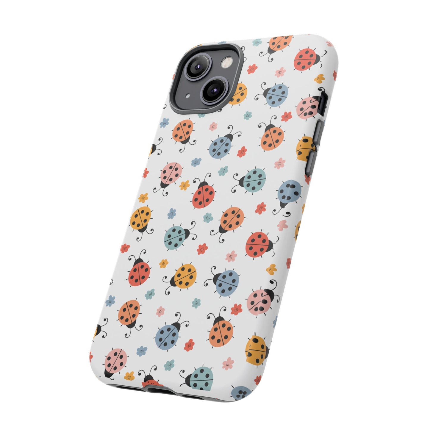 Ladybug Tough Phone Case - Cute Insect Aesthetic, Nature-Inspired Pattern Art, Compatible with iPhone, Galaxy, and Google Phones