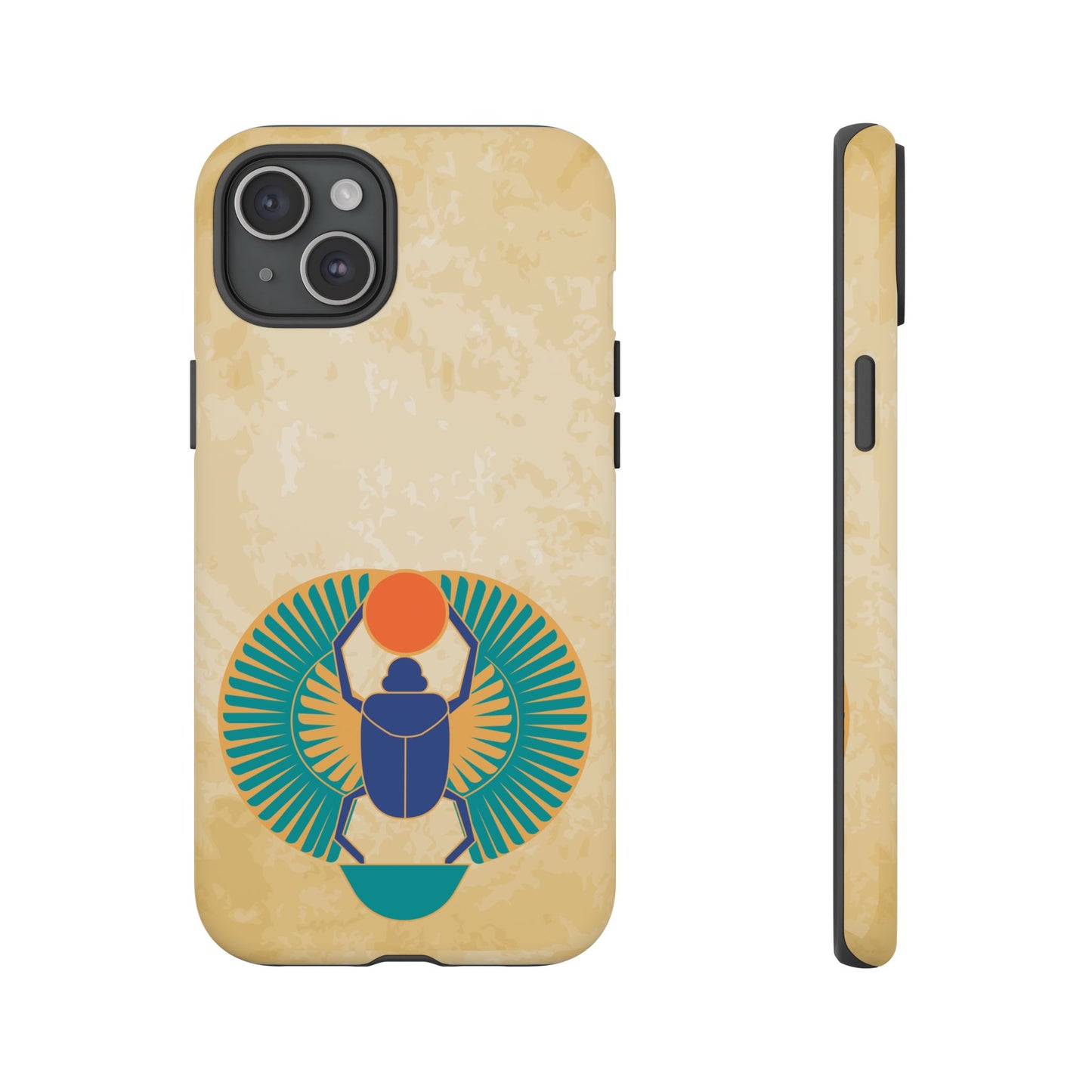 Ancient Egyptian Scarab Beetle Tough Phone Case - Symbol of Rebirth Design, Mythological Art, Compatible with iPhone, Galaxy, and Google