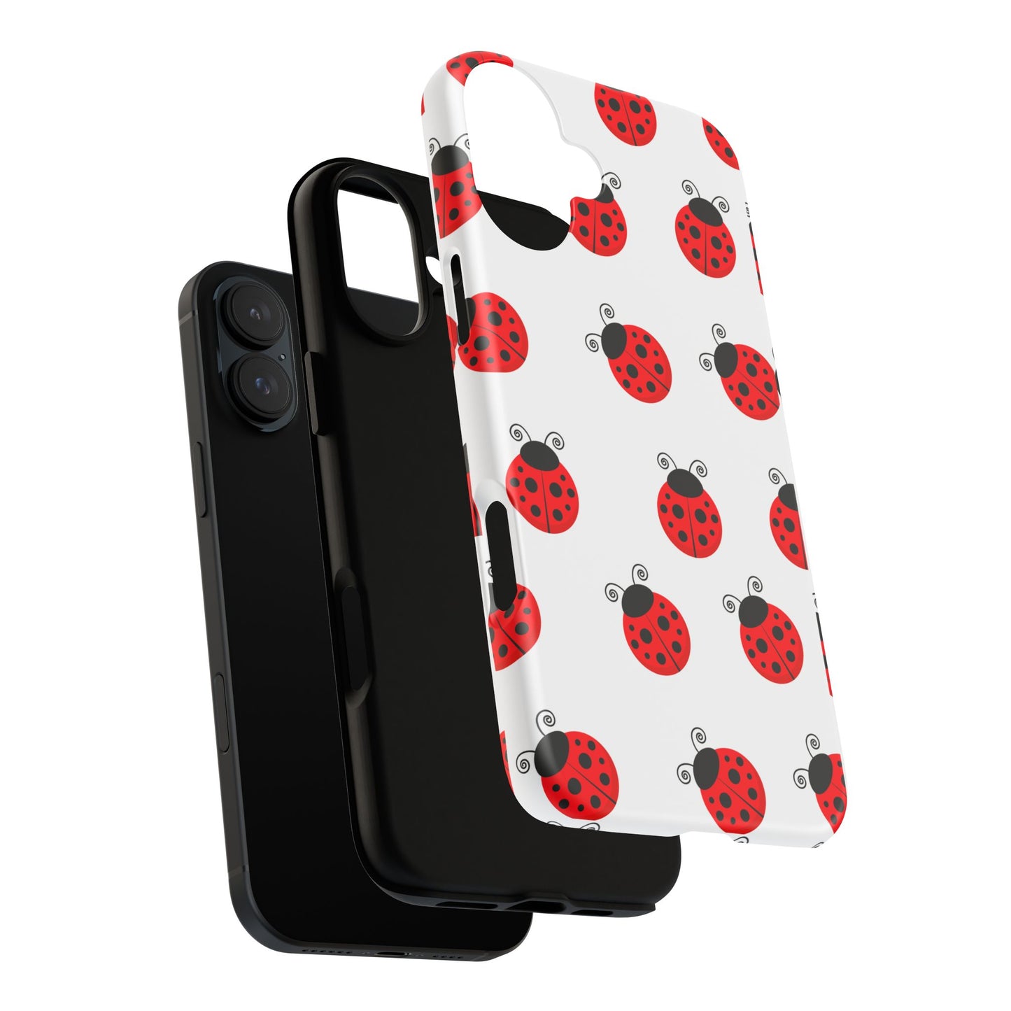 Ladybug Tough Phone Case - Cute Insect Aesthetic, Nature-Inspired Pattern Art, Compatible with iPhone, Galaxy, and Google Phones