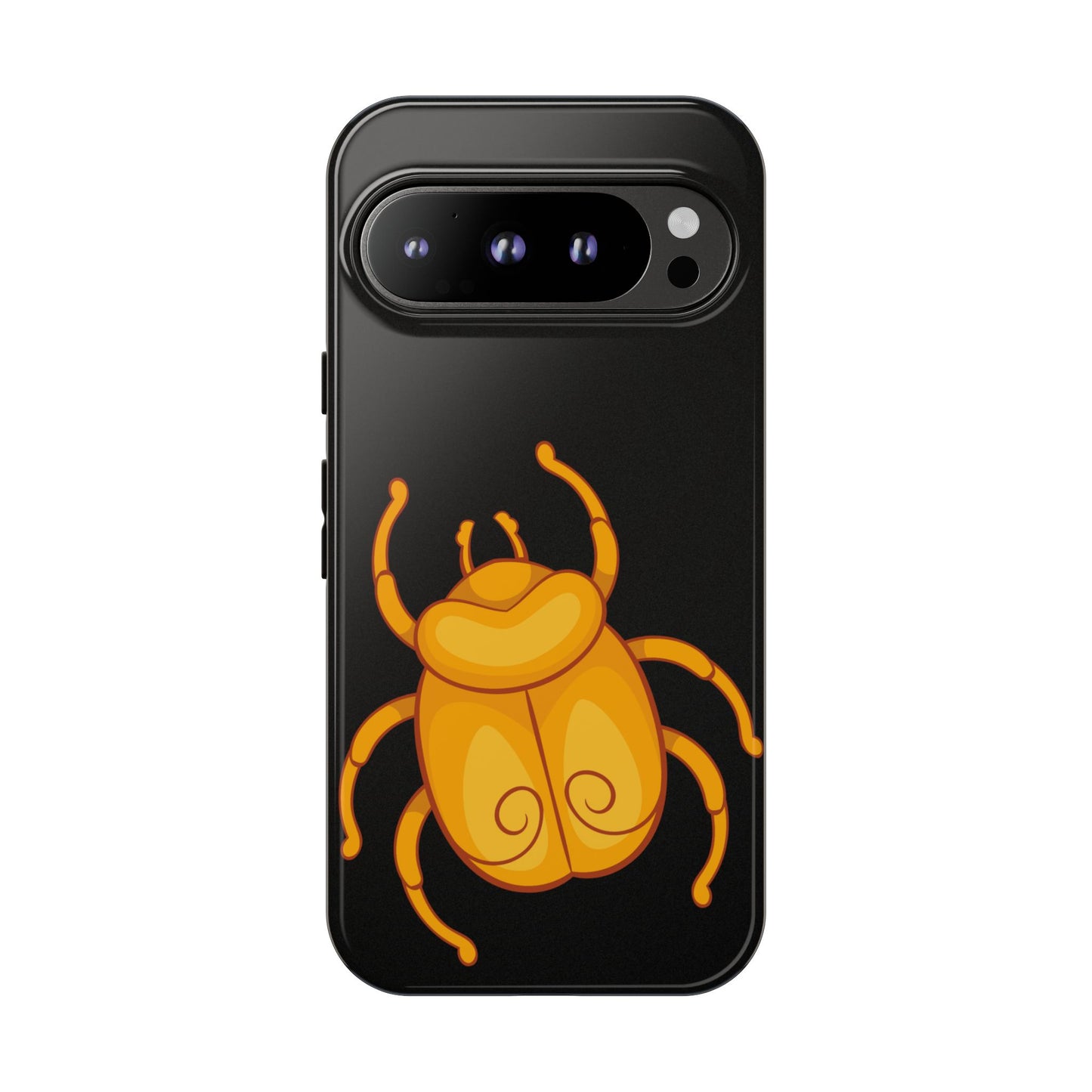 Ancient Egyptian Scarab Tough Phone Case - Gold Beetle Design, Mythological Insect Art, Compatible with iPhone, Galaxy, and Google Phones