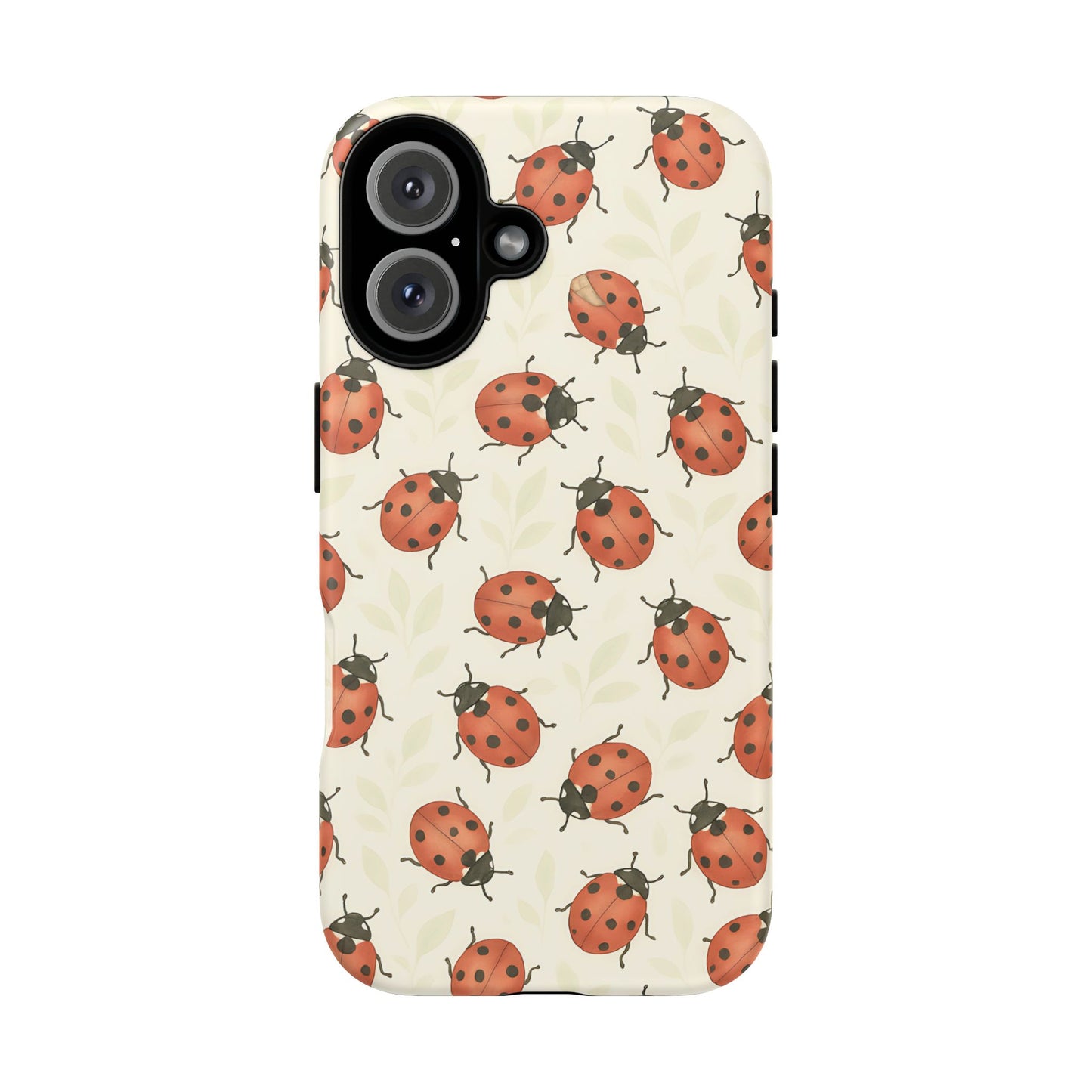 Ladybug Tough Phone Case - Cute Insect Aesthetic, Nature-Inspired Pattern Art, Compatible with iPhone, Galaxy, and Google Phones