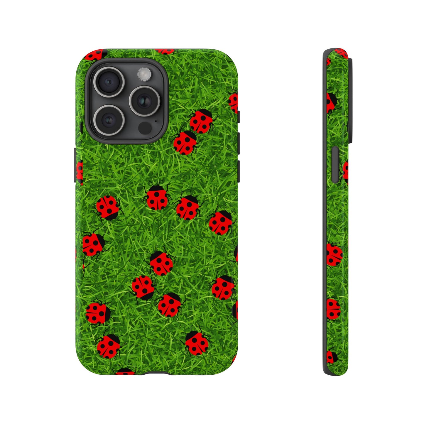 Ladybug Tough Phone Case - Cute Insect Aesthetic, Nature Pattern Art Design, Compatible with iPhone, Galaxy, and Google Phones