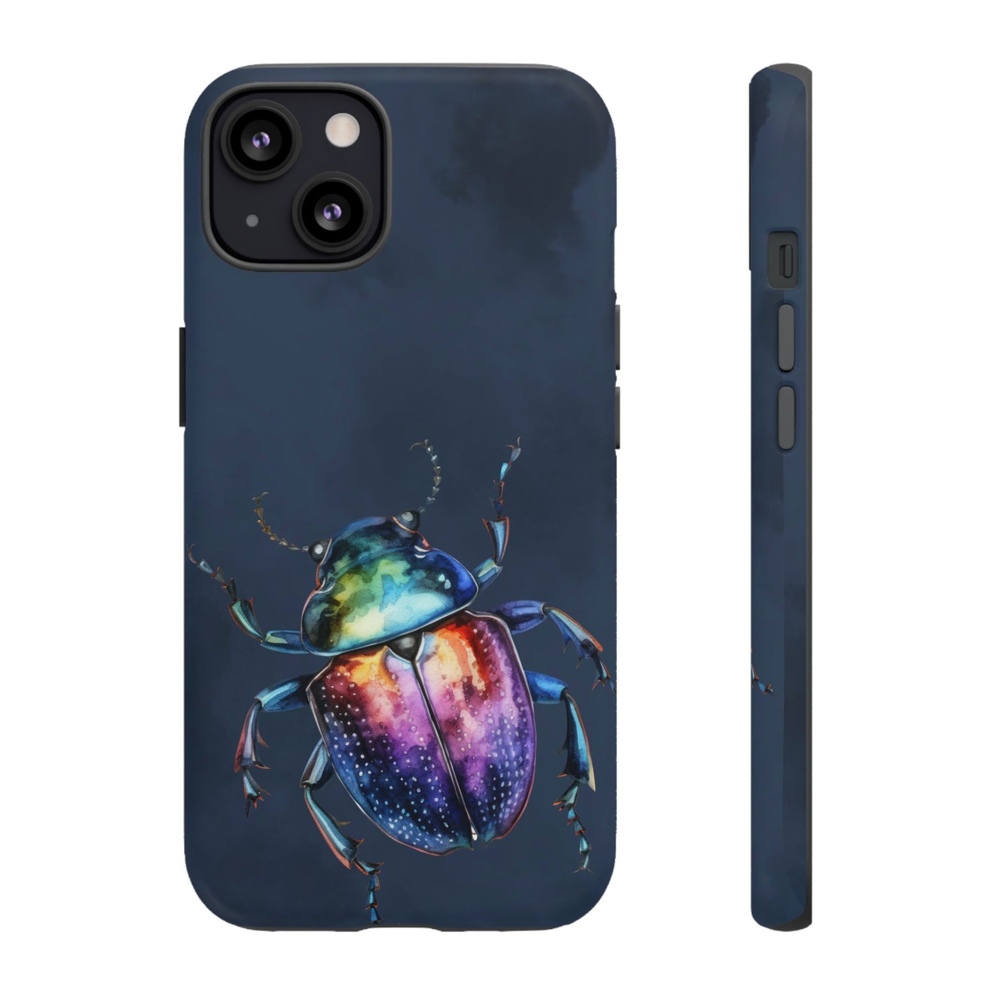 Iridescent Beetle Tough Phone Case - Insect Art Design, Nature-Inspired Pattern, Compatible with iPhone, Galaxy, and Google Phones