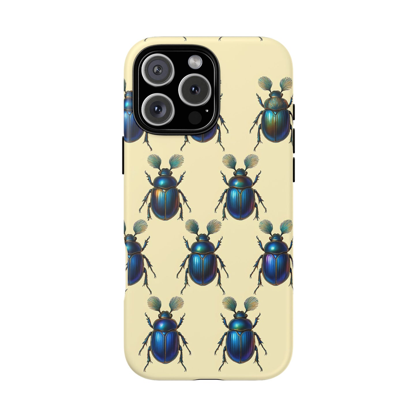 Beetle Tough Phone Case - Nature-Inspired Insect Art, Vintage Bug Pattern Design, Compatible with iPhone, Galaxy, and Google Phones