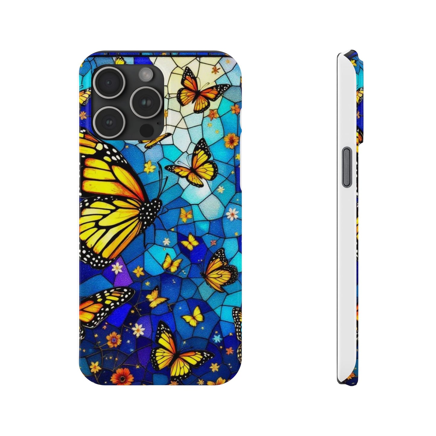 Butterfly Garden Slim Phone Case - Colorful Floral Design, Gift for Nature Lovers, Birthday Surprise, Eco-Friendly, Summer Vibes