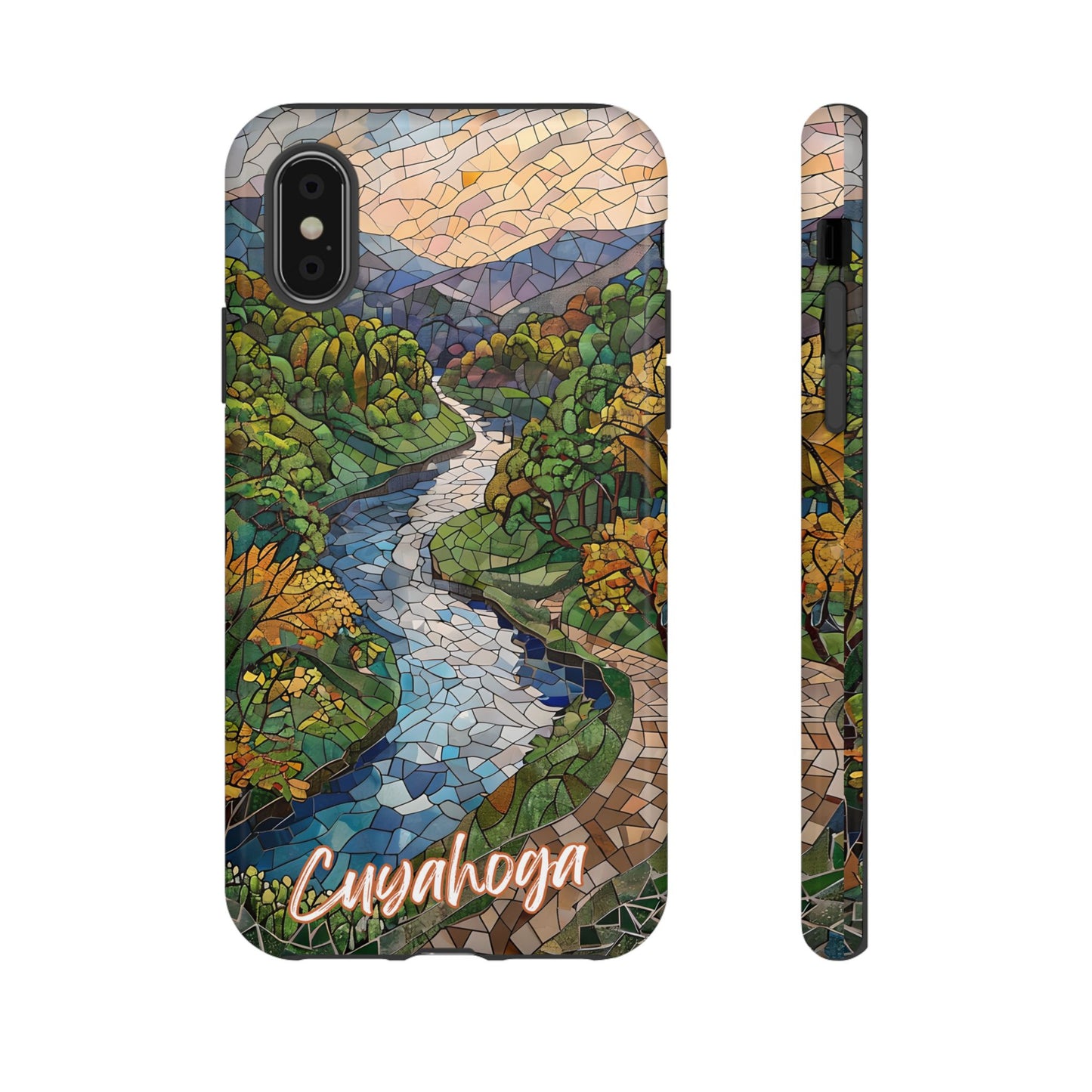 Cuyahoga Valley Mosaic Tough Phone Case - Midwest Forest Art, Scenic Nature Aesthetic, Compatible with iPhone, Galaxy, and Google Phones