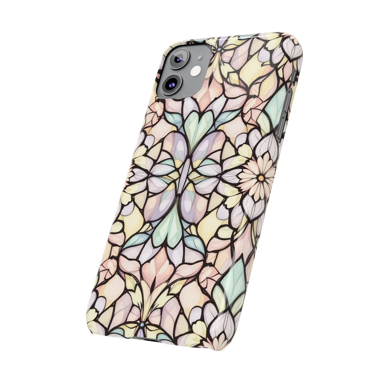 Floral Pattern Slim Phone Case - Perfect Gift for Nature Lovers, Stylish Accessory, Mobile Protection, Unique Design, Spring Vibes