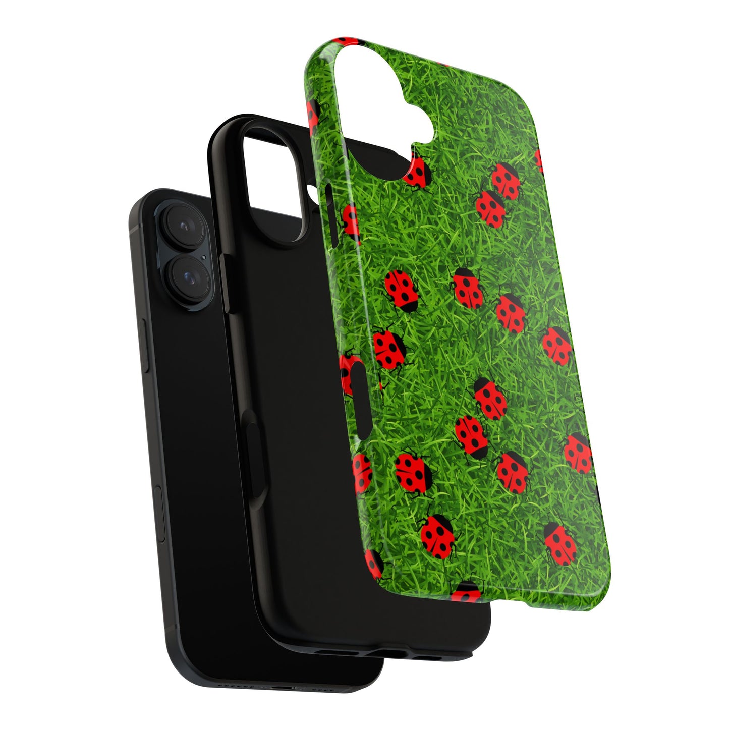 Ladybug Tough Phone Case - Cute Insect Aesthetic, Nature Pattern Art Design, Compatible with iPhone, Galaxy, and Google Phones