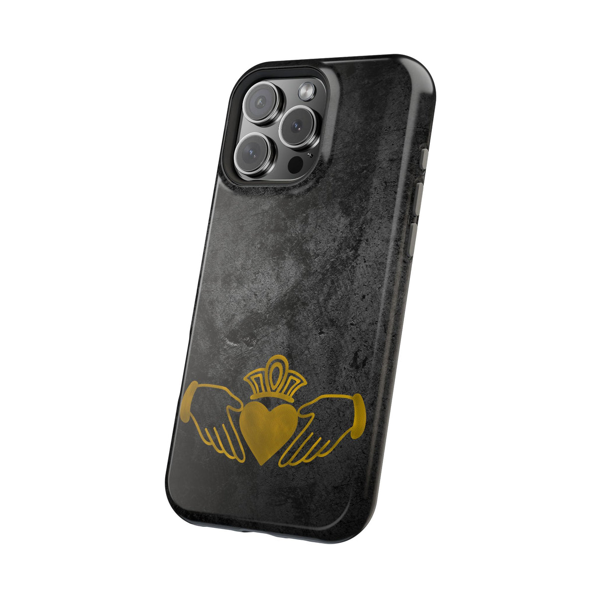 Claddagh Magnetic Phone Case Irish Symbol Ring Black Gold Design Love Loyalty Friendship Compatible with iPhone 17 16 15 14 13