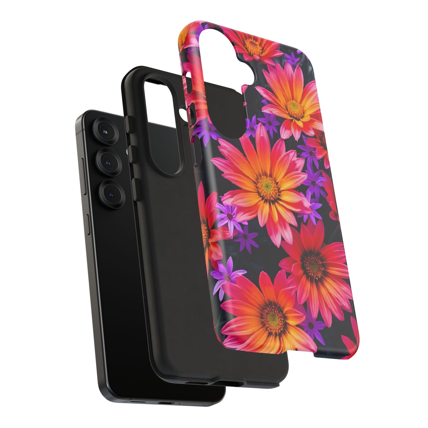 Bold Garden Flower Tough Phone Case - Colorful Floral Print, Bright Botanical Aesthetic, Compatible with iPhone, Galaxy, and Google Phones