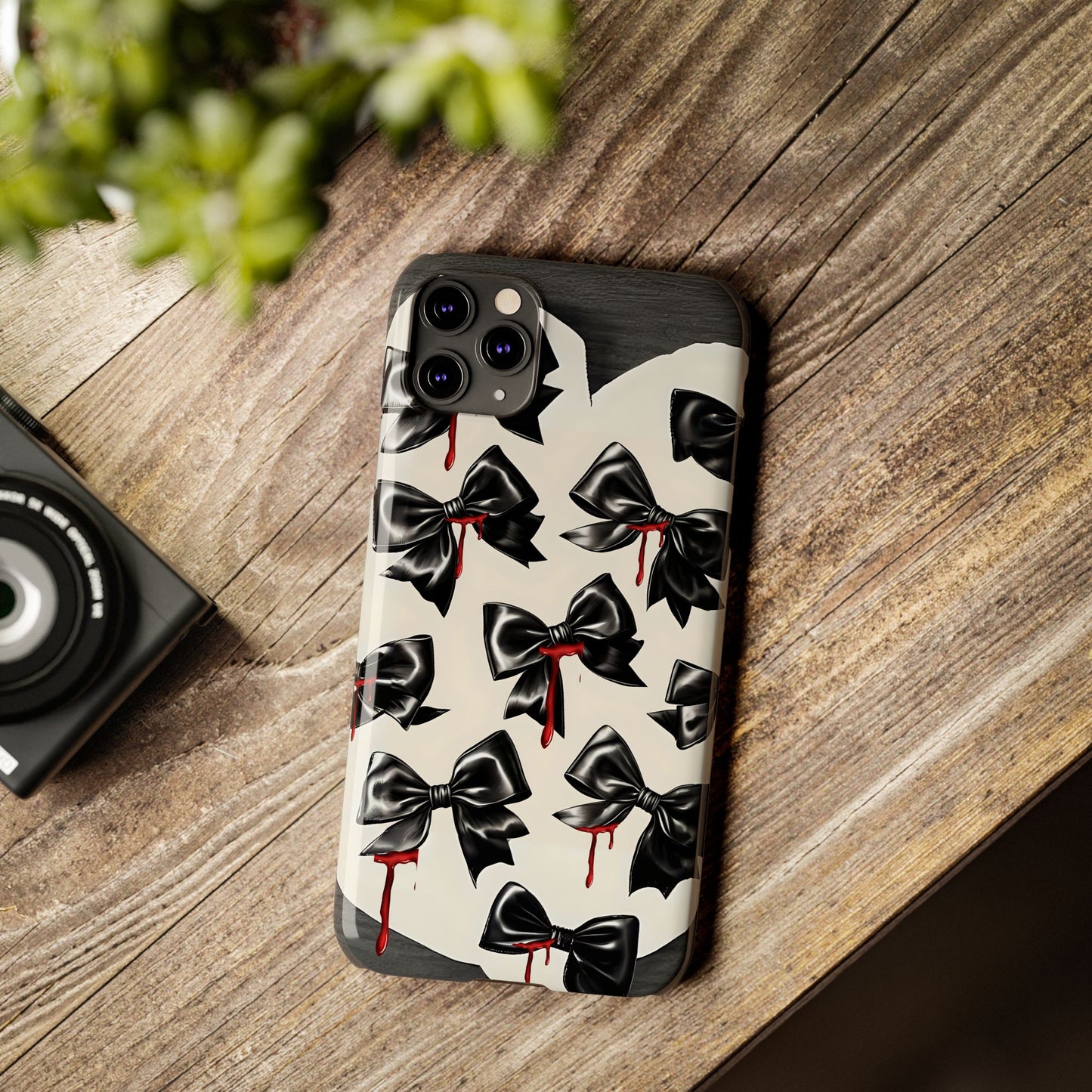 Spooky Halloween Slim Phone Case, Goth Coquette Aesthetic, Cute Horror Style, Perfect for Birthdays and Special Occasions