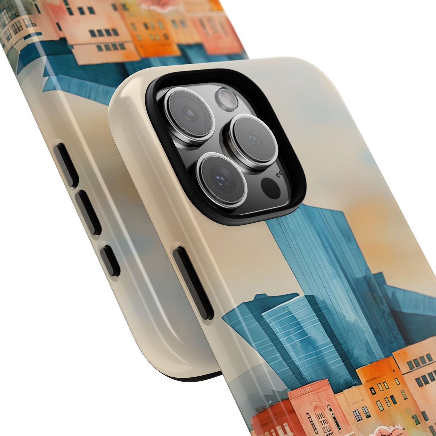 Cityscape Tough Phone Case, Denver Skyline Architecture Art, compatible with iPhone 17, 16, 15, 14, 13, Galaxy, Google