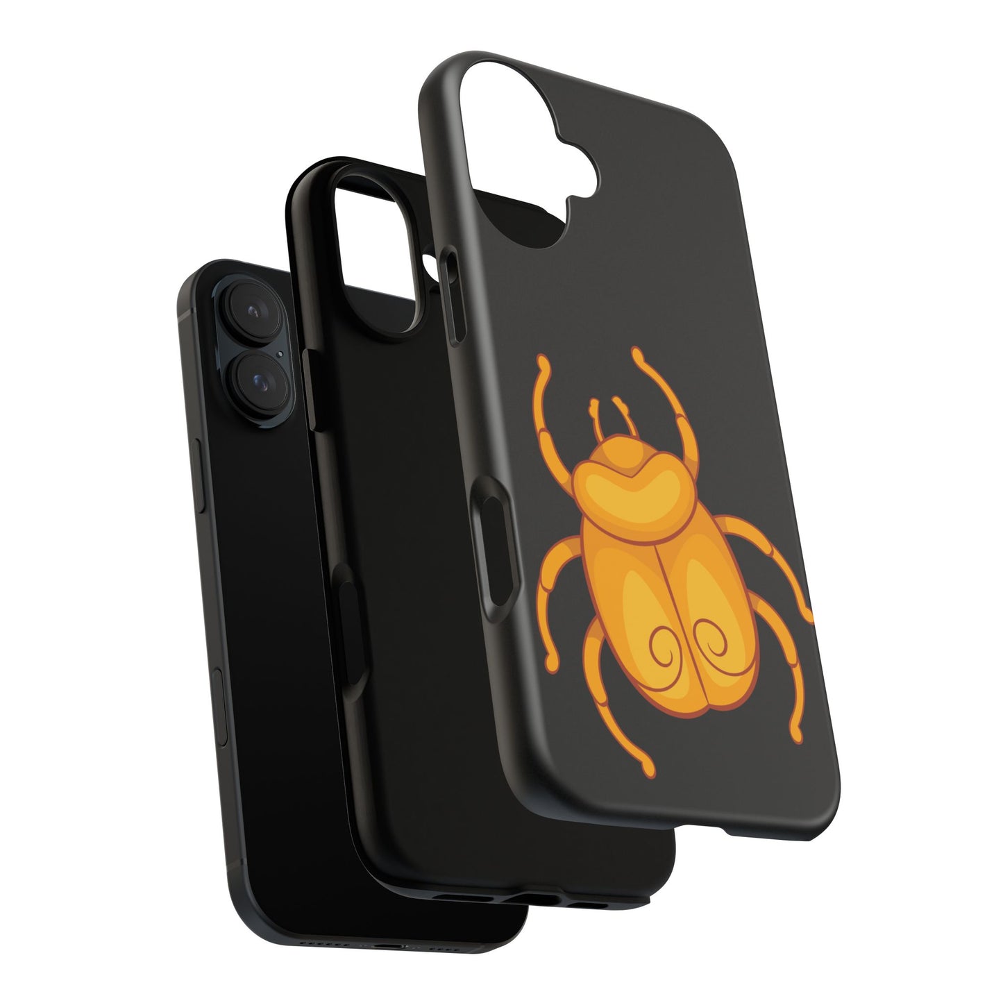 Ancient Egyptian Scarab Tough Phone Case - Gold Beetle Design, Mythological Insect Art, Compatible with iPhone, Galaxy, and Google Phones