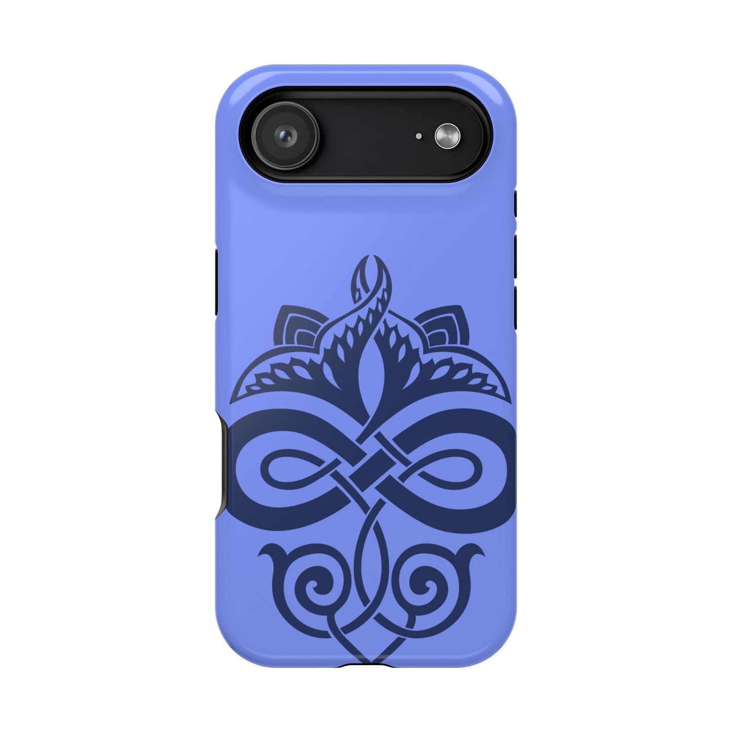 Celtic Knot Slim Phone Case, Blue Pattern Phone Cover, Irish Heritage Art Design, Compatible with iPhone 17, 16, 15, 14, 13