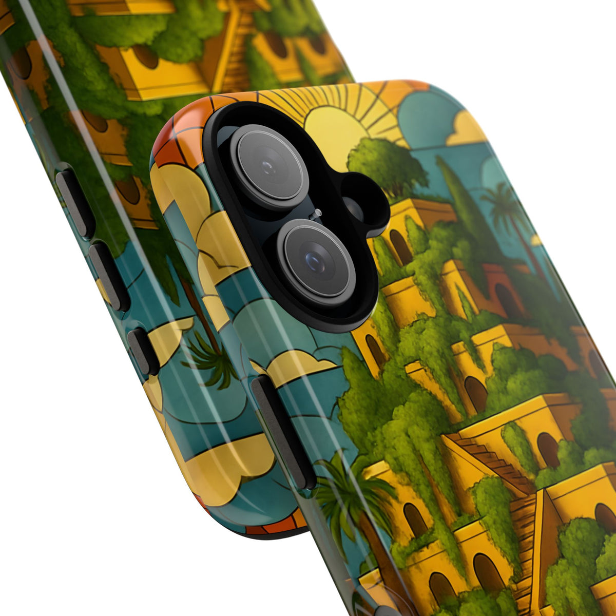 World Wonders Tough Phone Case, Hanging Gardens of Babylon, Compatible with iPhone 17, 16, 15, 14, 13, Galaxy, Google