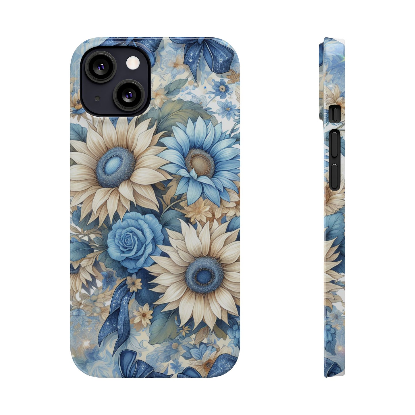 Floral Slim Phone Cases - Vibrant Sunflower Design, Flower Phone Cover, Aesthetic Gift, Spring Accessory, Nature Lover's Essential